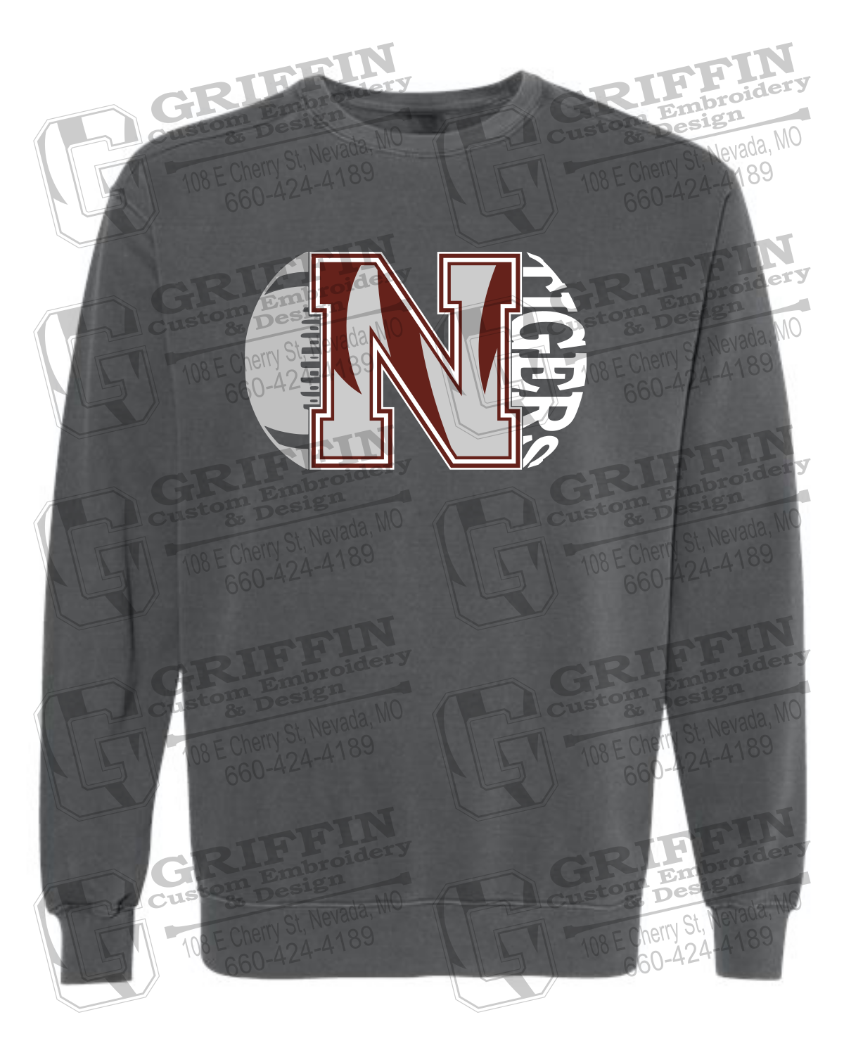 Comfort Colors Crewneck Sweatshirt - Football - Nevada Tigers 20-S