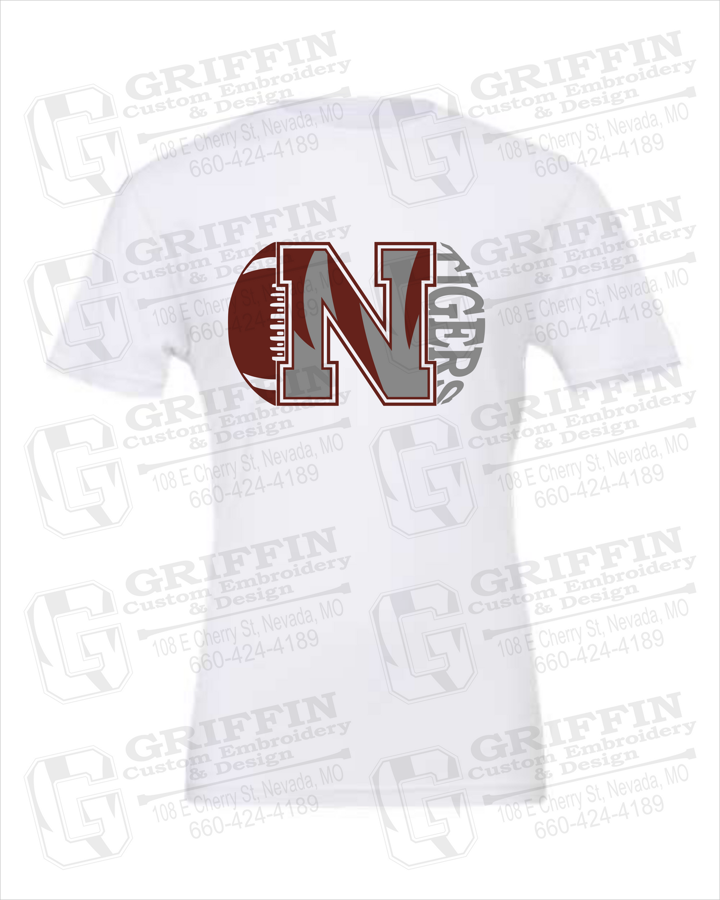 Cotton Short Sleeve T-Shirt - Football - Nevada Tigers 20-S