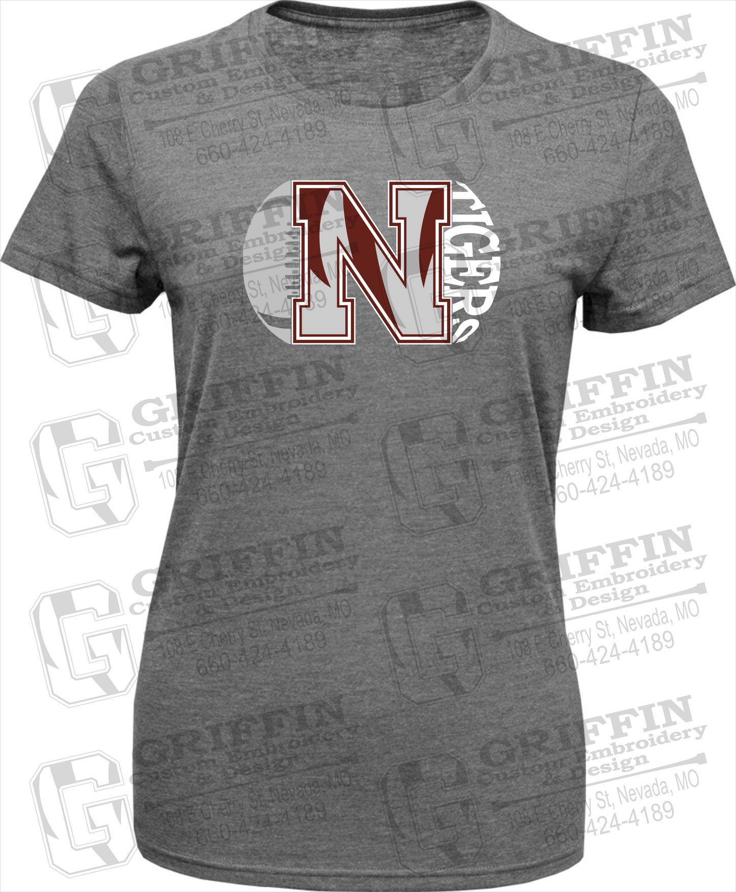 Womens Tri-Blend T-Shirt - Football - Nevada Tigers 20-S