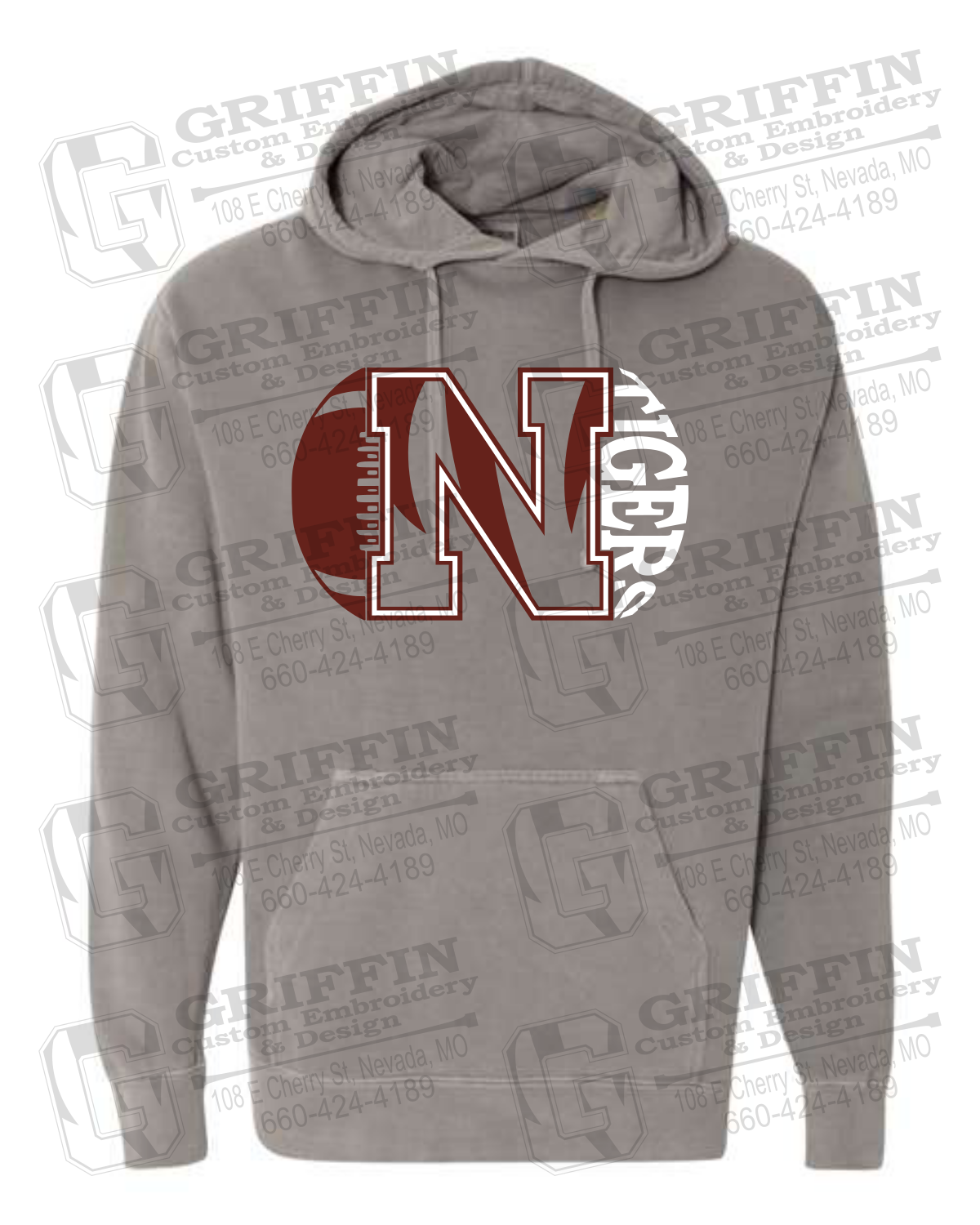 Comfort Colors Hoodie - Football - Nevada Tigers 20-S