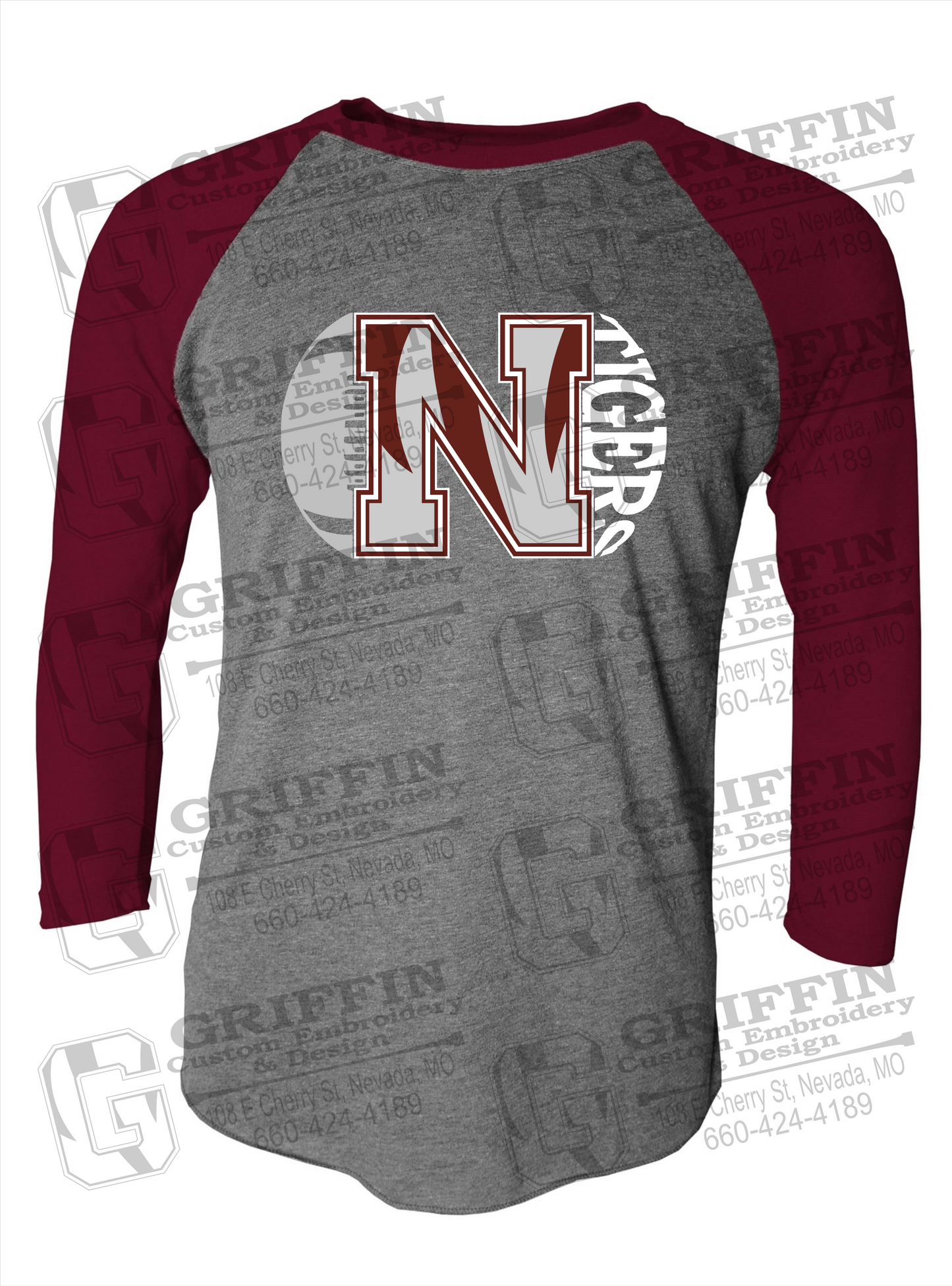 Tri-Blend Raglan Sleeve T-Shirt - Football - Nevada Tigers 20-S