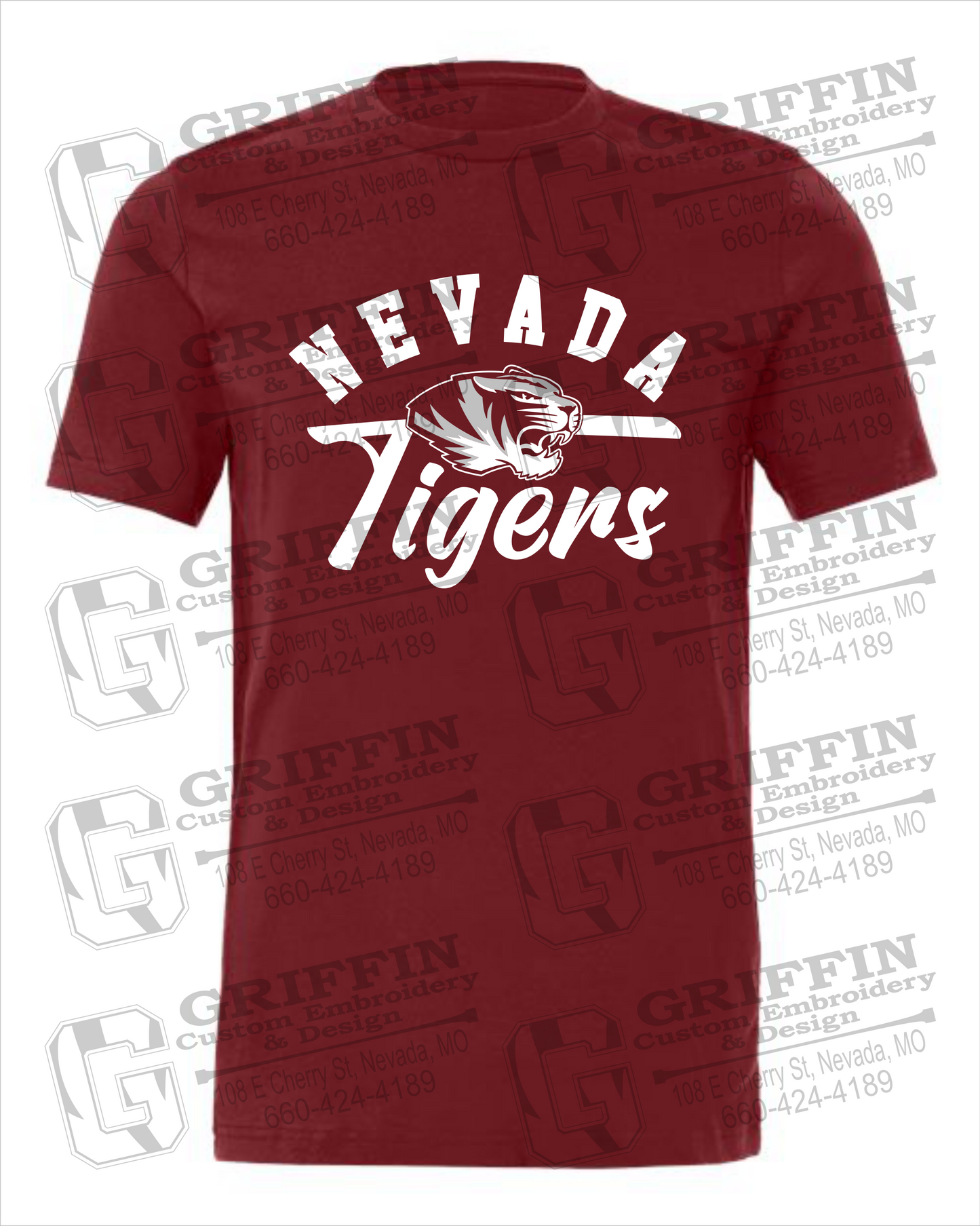 Nevada Tigers 20-Z 100% Cotton Short Sleeve T-Shirt