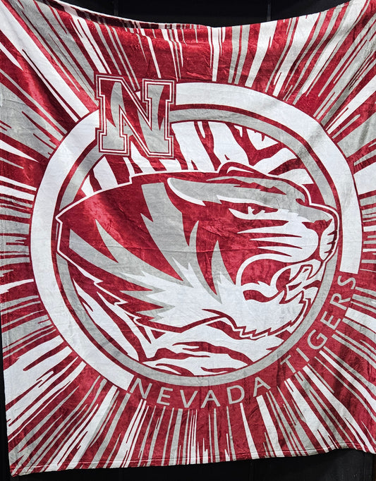 Microfleece Blanket - Nevada Tigers Starburst 25-Y - (2-3 Weeks Fulfillment Time)