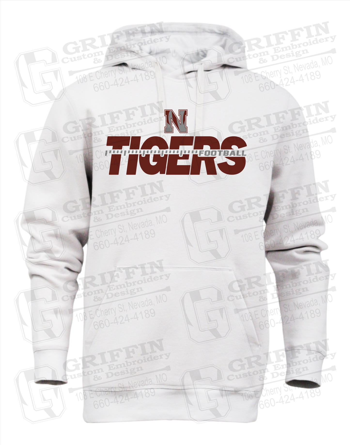 Heavyweight Fleece Hoodie - Football - Nevada Tigers 21-D