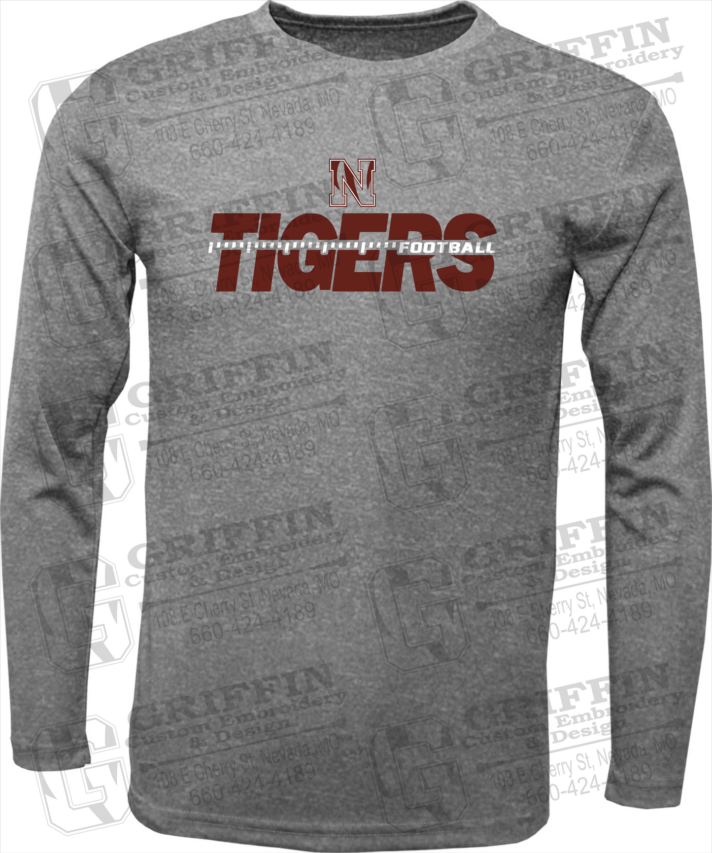 Dry-Fit Long Sleeve T-Shirt - Football - Nevada Tigers 21-D