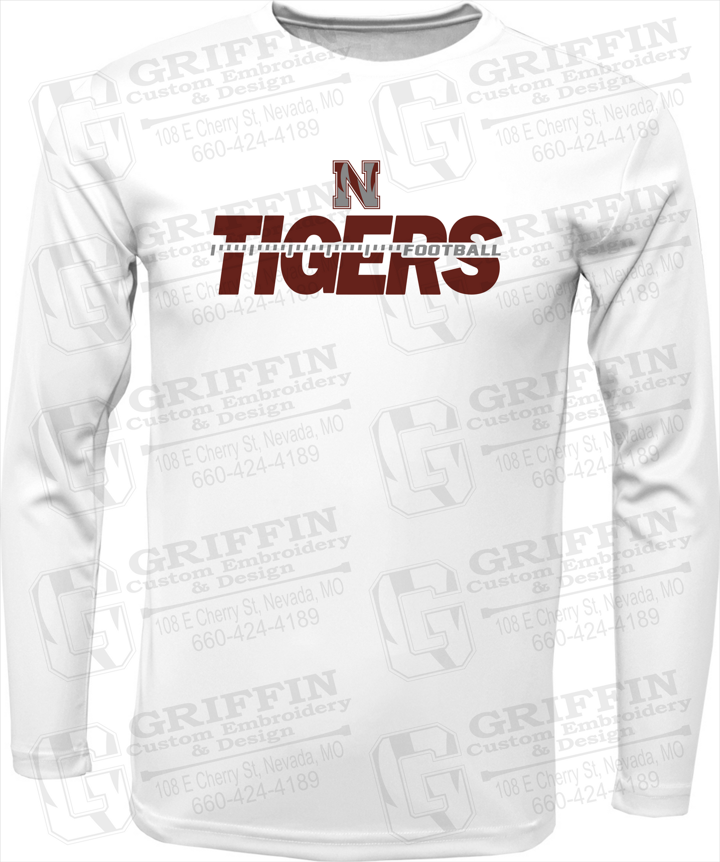 Dry-Fit Long Sleeve T-Shirt - Football - Nevada Tigers 21-D