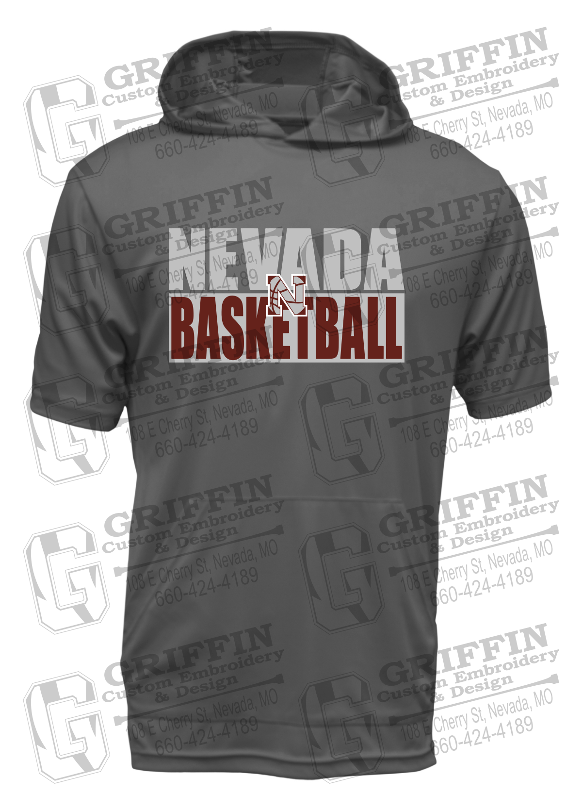 Dry-Fit Short Sleeve T-Shirt Hoodie - Basketball - Nevada Tigers 21-Q