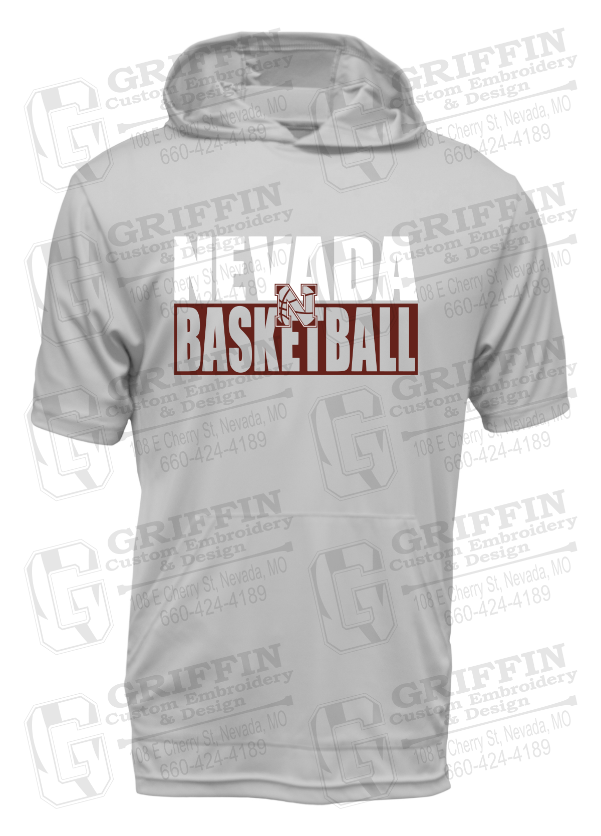 Dry-Fit Short Sleeve T-Shirt Hoodie - Basketball - Nevada Tigers 21-Q