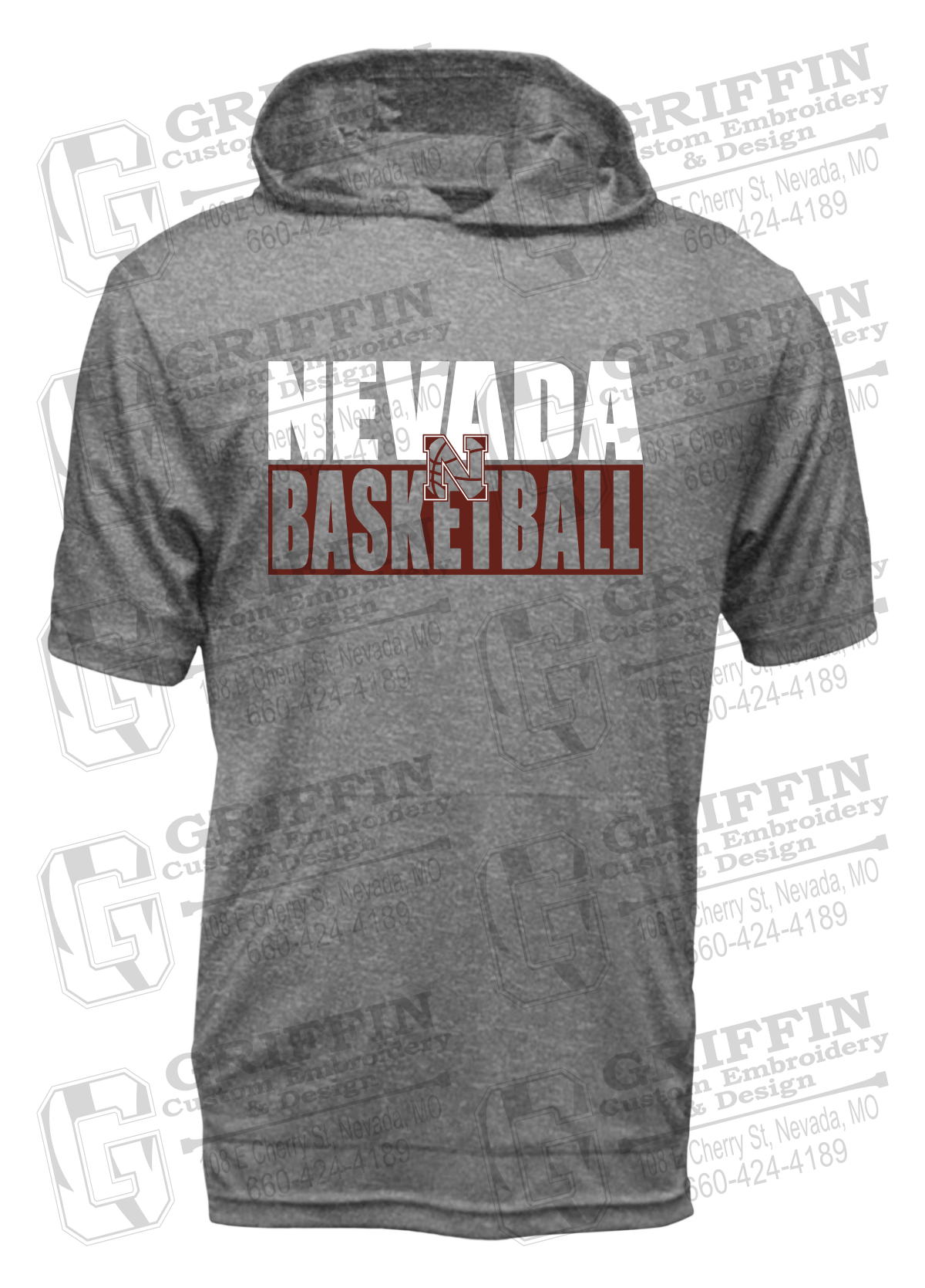 Dry-Fit Short Sleeve T-Shirt Hoodie - Basketball - Nevada Tigers 21-Q