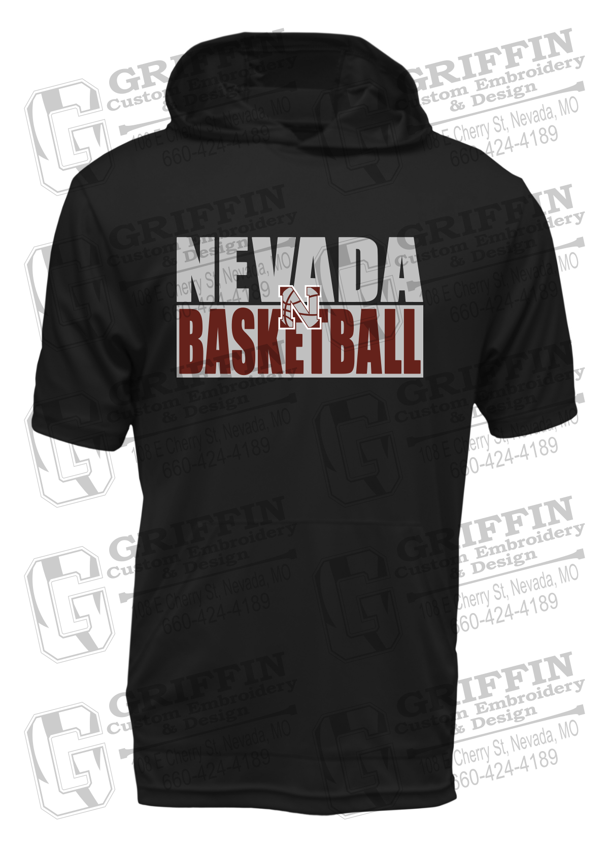 Dry-Fit Short Sleeve T-Shirt Hoodie - Basketball - Nevada Tigers 21-Q