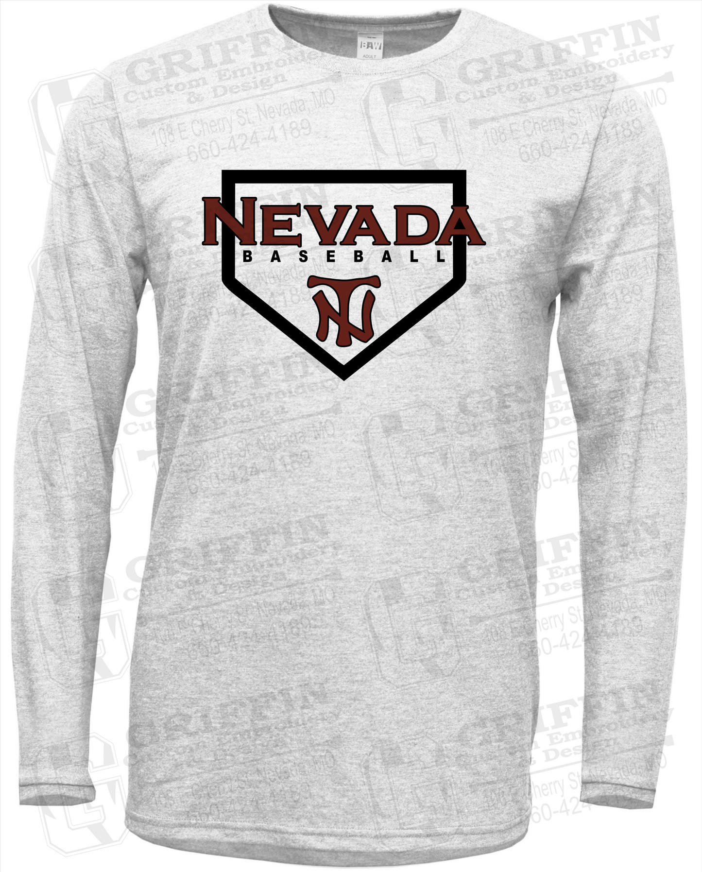 Soft-Tek Long Sleeve T-Shirt - Baseball - Nevada Tigers 21-S