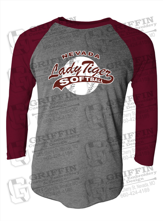 Tri-Blend Raglan Sleeve T-Shirt - Softball - Nevada Tigers 21-X