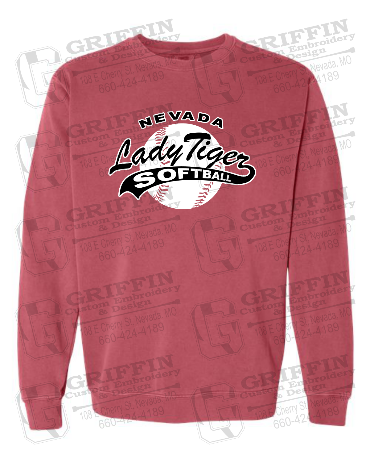 Comfort Colors Crewneck Sweatshirt - Softball - Nevada Tigers 21-X