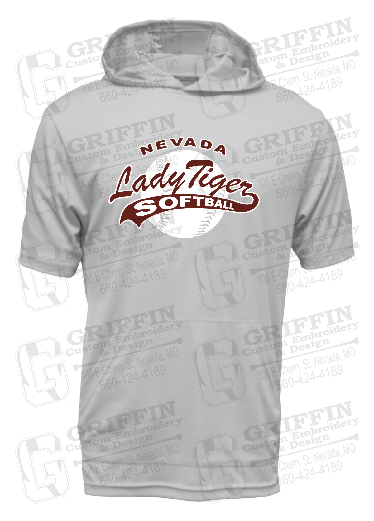 Dry-Fit Short Sleeve T-Shirt Hoodie - Softball - Nevada Tigers 21-X
