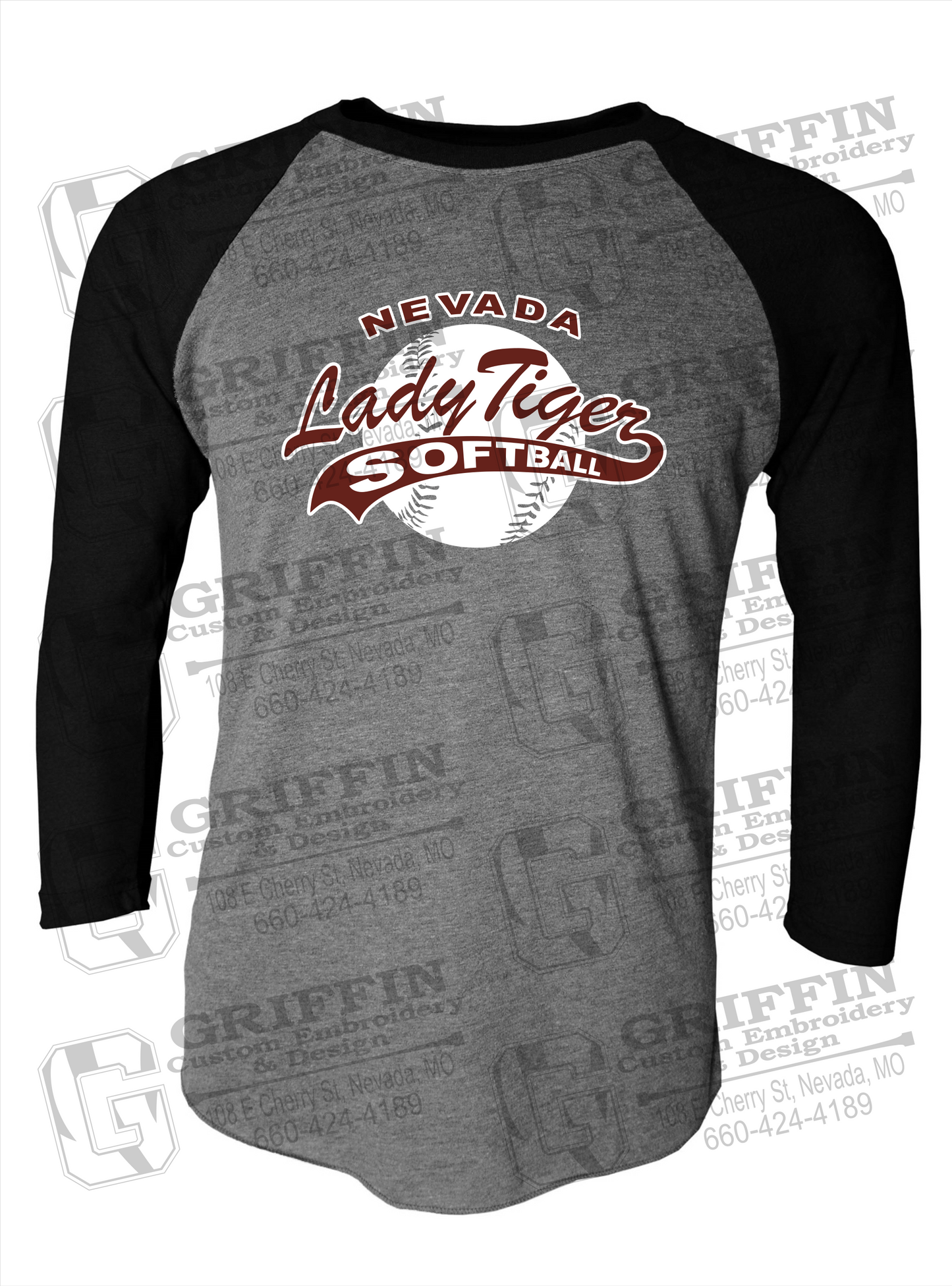 Tri-Blend Raglan Sleeve T-Shirt - Softball - Nevada Tigers 21-X