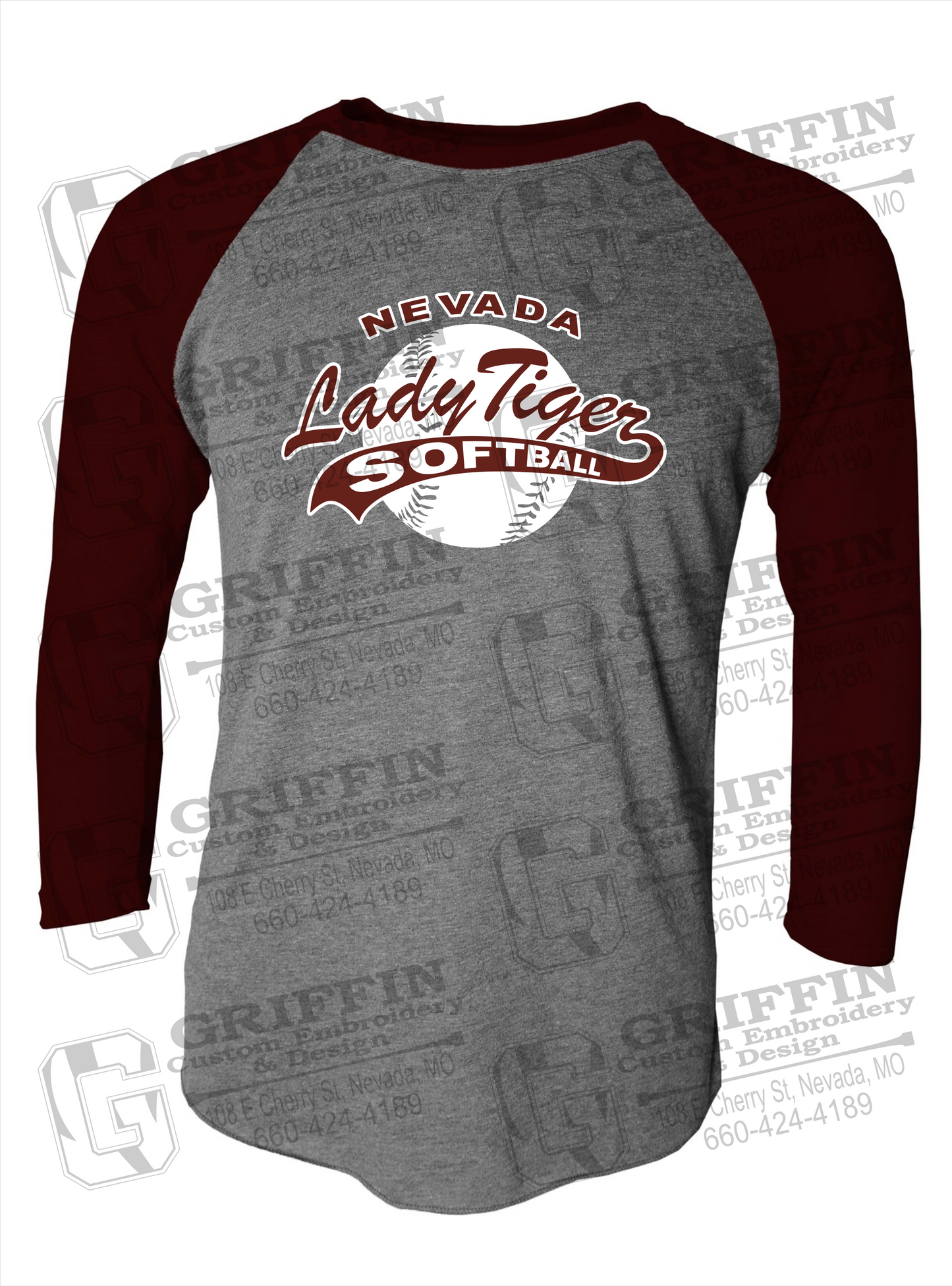 Tri-Blend Raglan Sleeve T-Shirt - Softball - Nevada Tigers 21-X