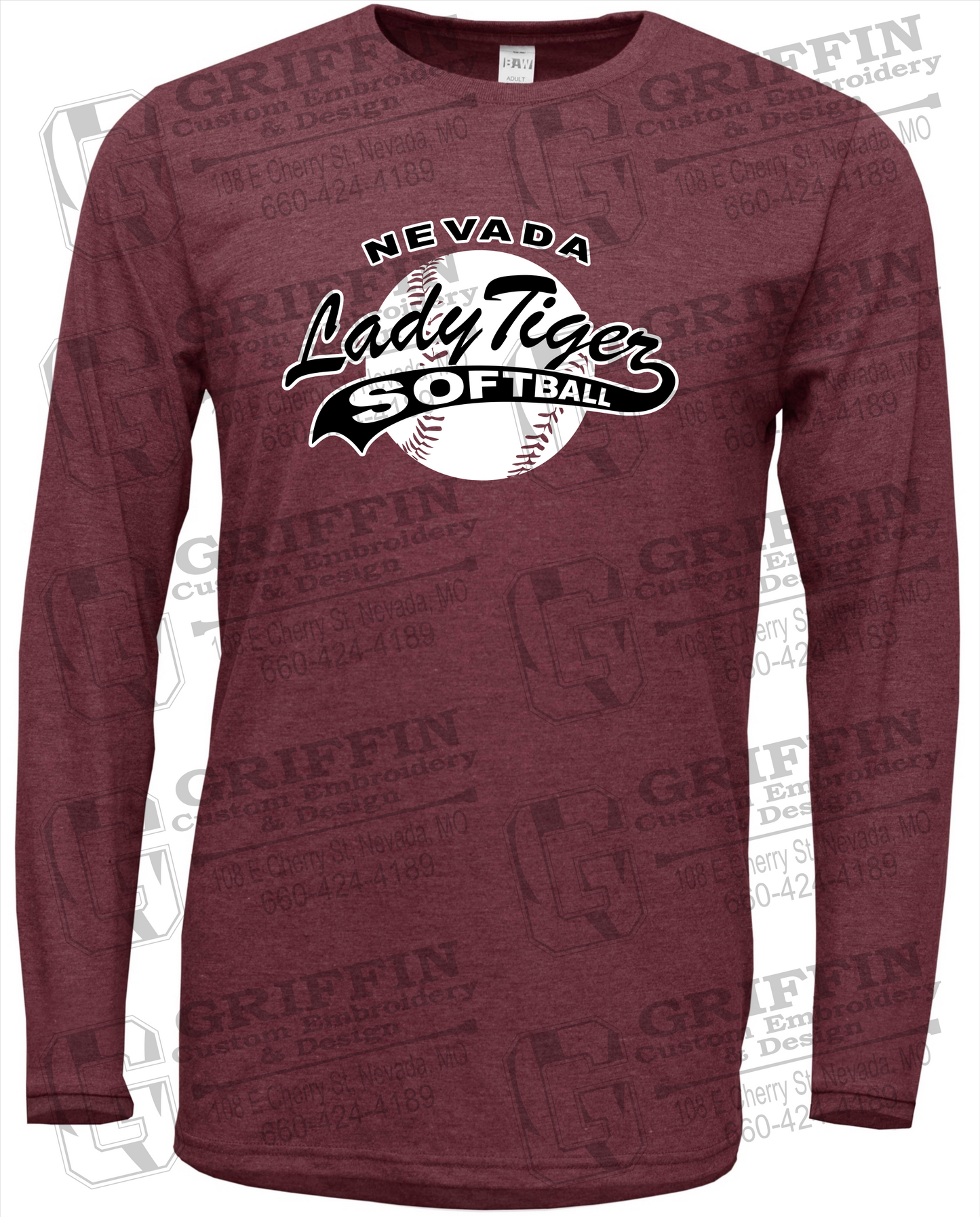 Soft-Tek Long Sleeve T-Shirt - Softball - Nevada Tigers 21-X