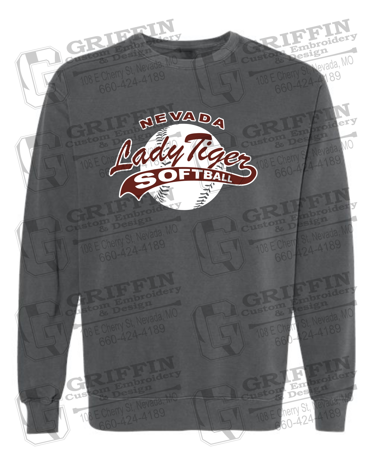 Comfort Colors Crewneck Sweatshirt - Softball - Nevada Tigers 21-X