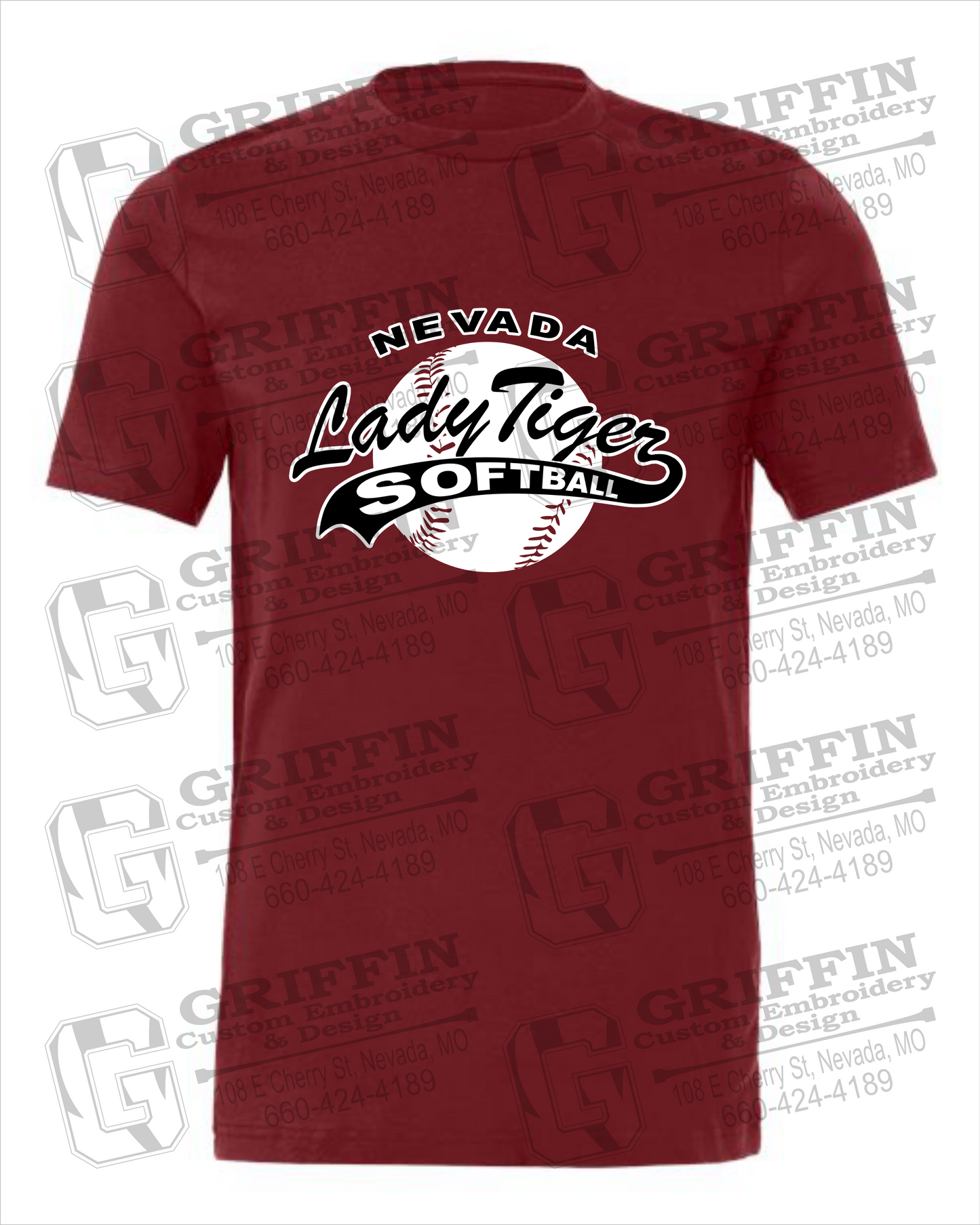 Nevada Tigers 21-X 100% Cotton Short Sleeve T-Shirt - Softball