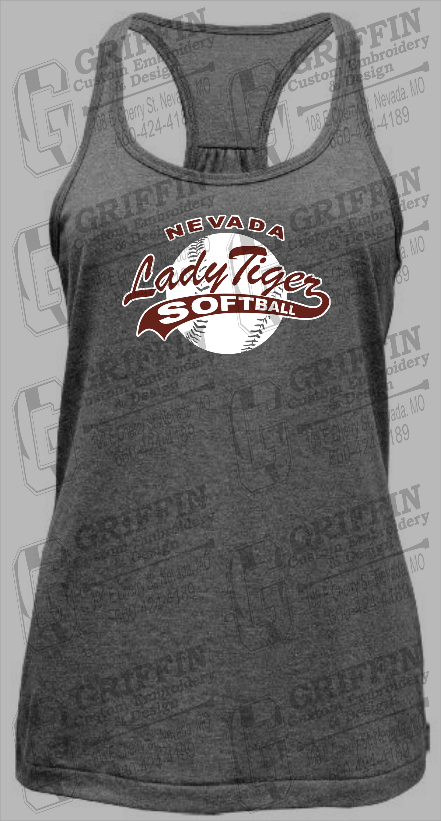 Womens Tri-Blend Tank Top - Softball - Nevada Tigers 21-X