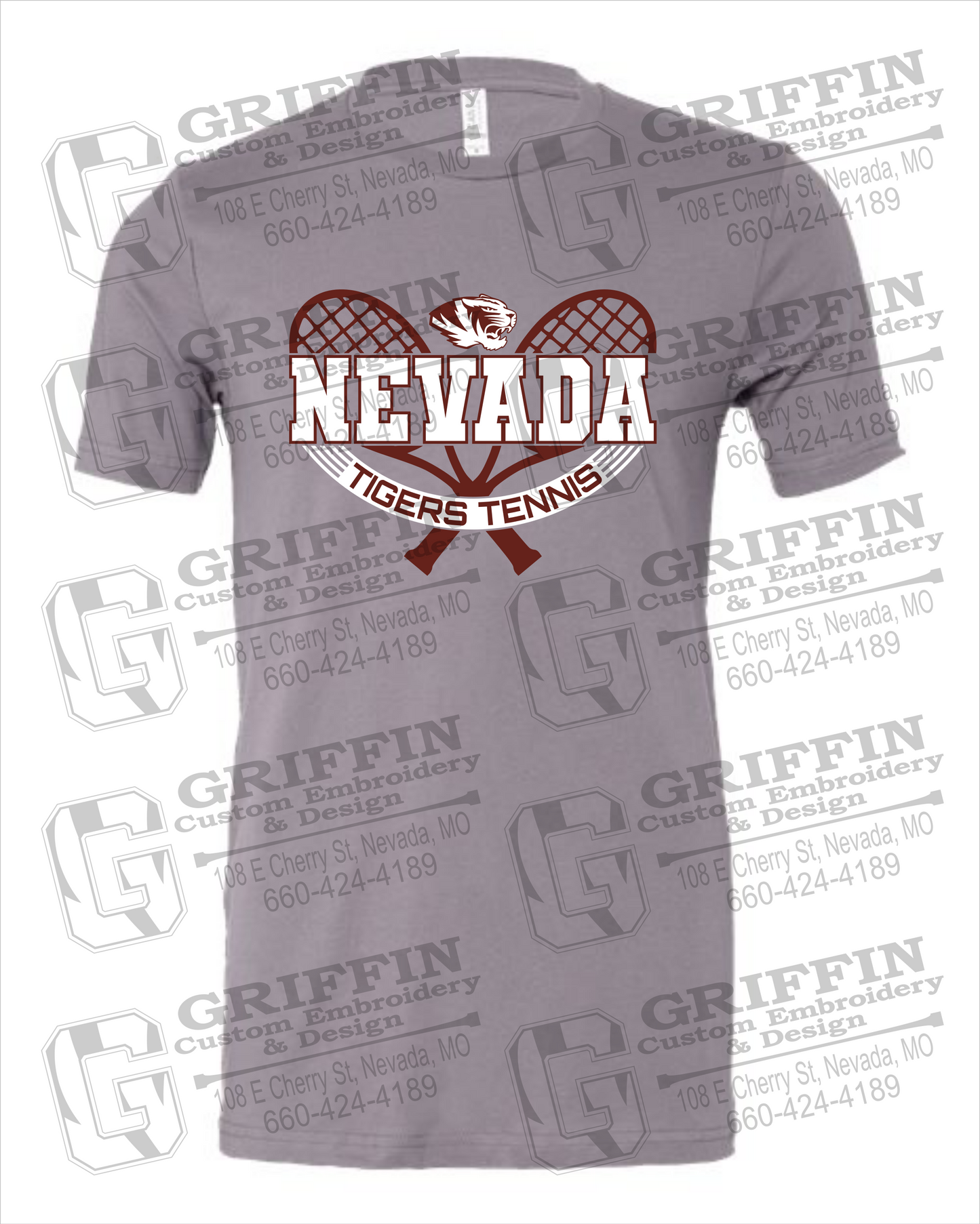 Nevada Tigers 21-Y 100% Cotton Short Sleeve T-Shirt - Tennis