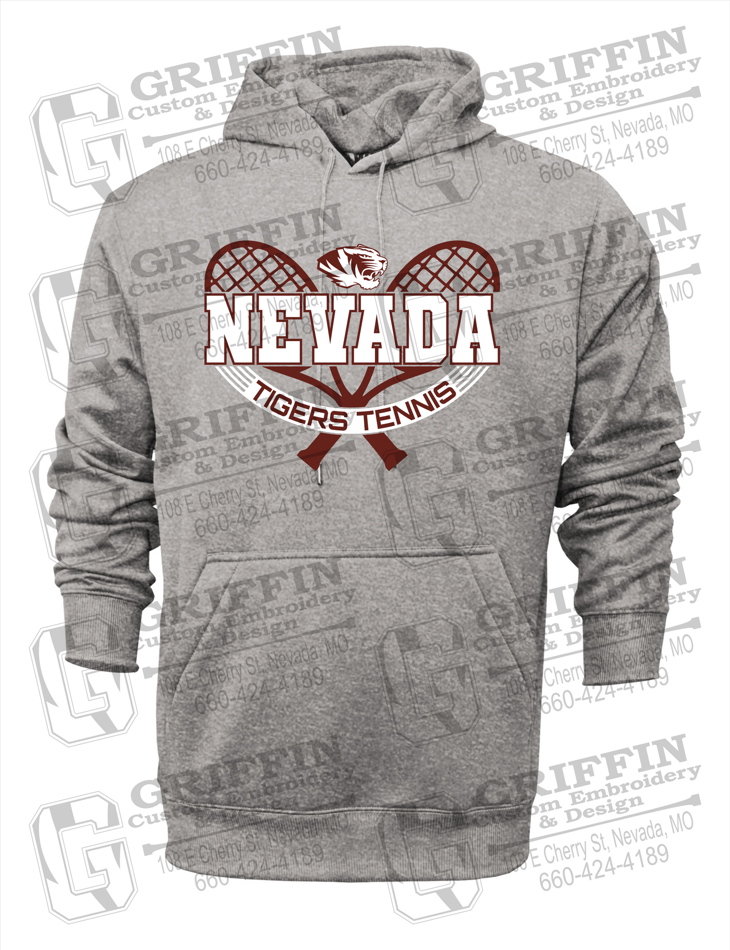 Nevada Tigers 21-Y Youth Hoodie - Tennis