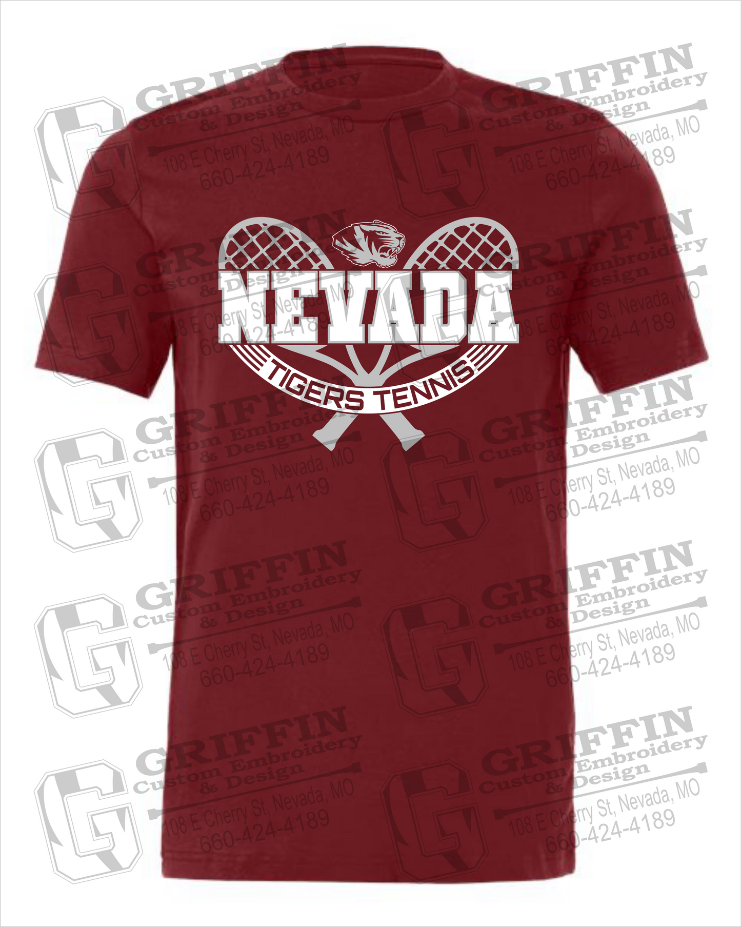 Nevada Tigers 21-Y 100% Cotton Short Sleeve T-Shirt - Tennis