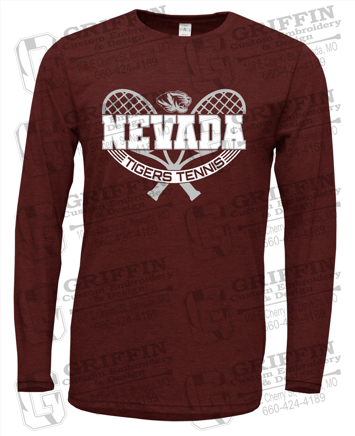 Soft-Tek Long Sleeve T-Shirt - Tennis - Nevada Tigers 21-Y