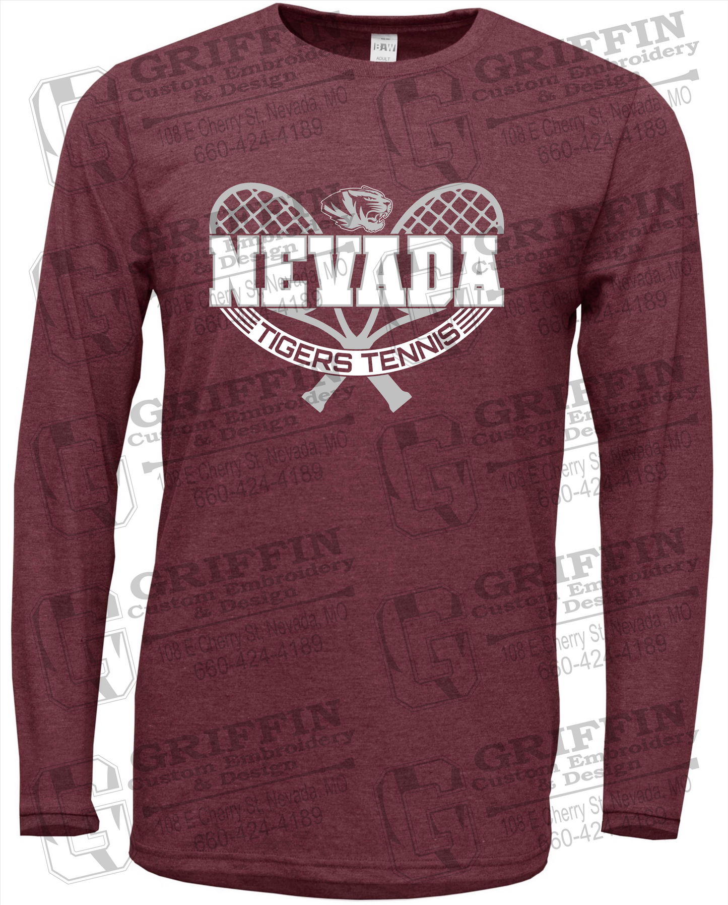 Soft-Tek Long Sleeve T-Shirt - Tennis - Nevada Tigers 21-Y
