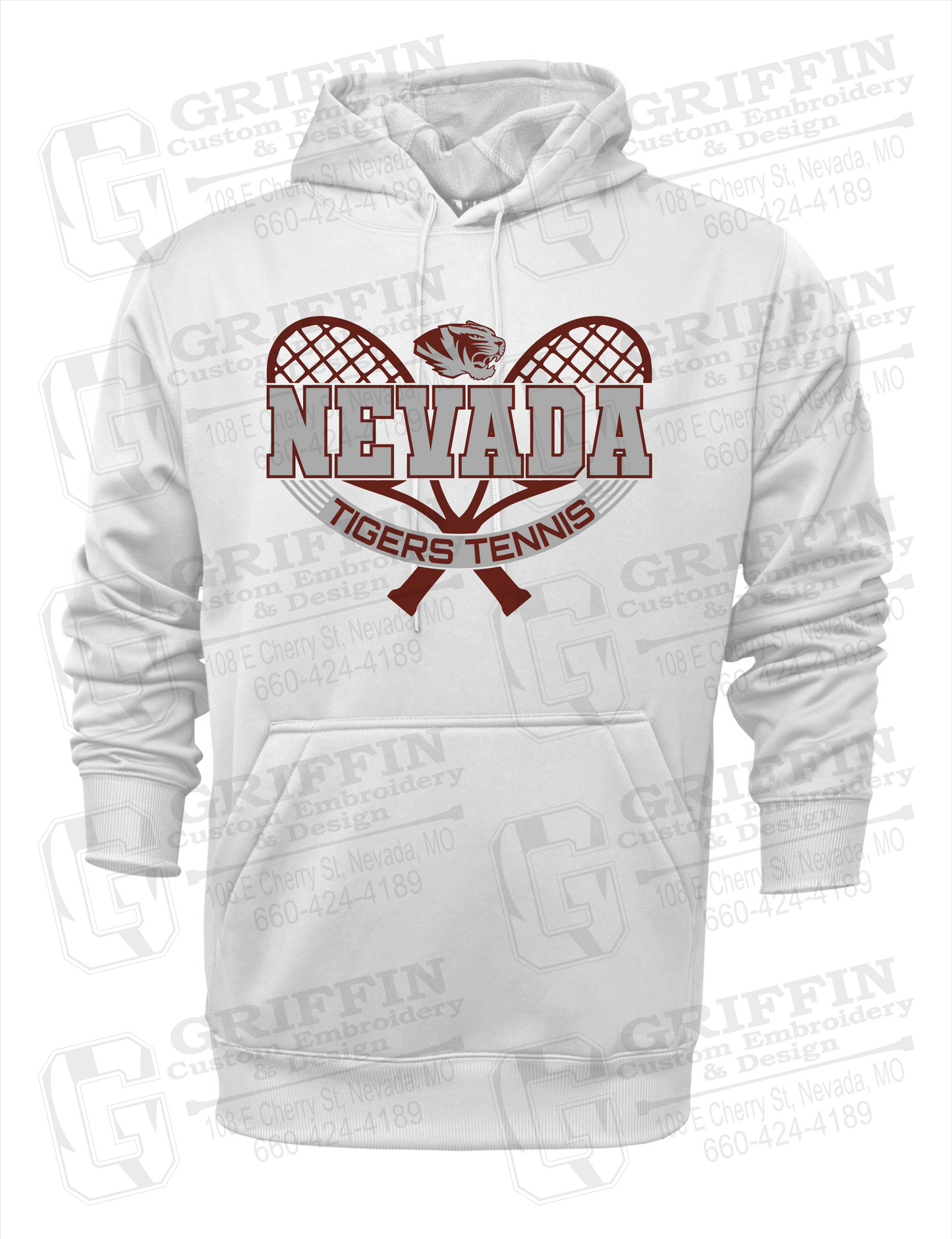Nevada Tigers 21-Y Youth Hoodie - Tennis