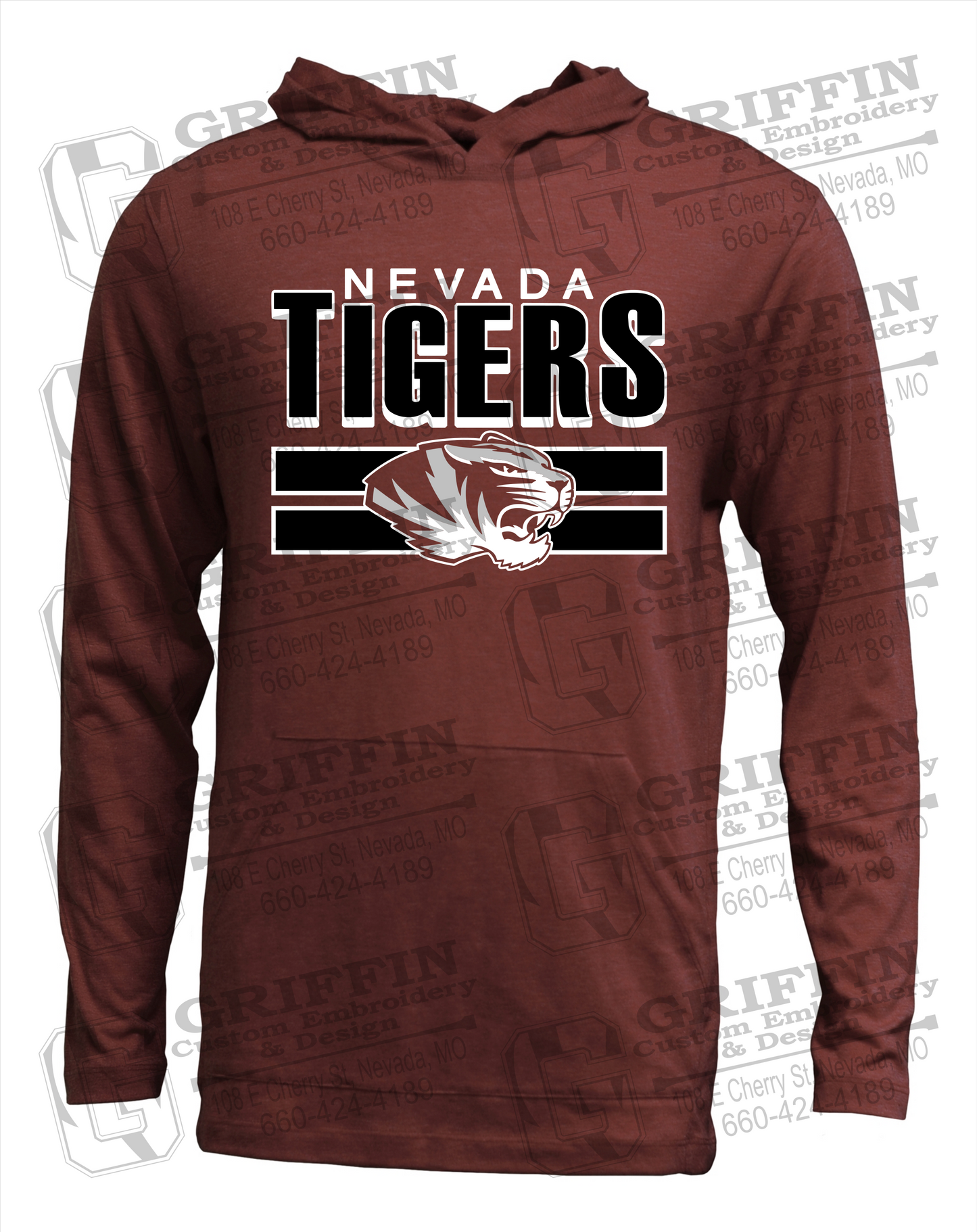Soft-Tek T-Shirt Hoodie - Nevada Tigers 22-B