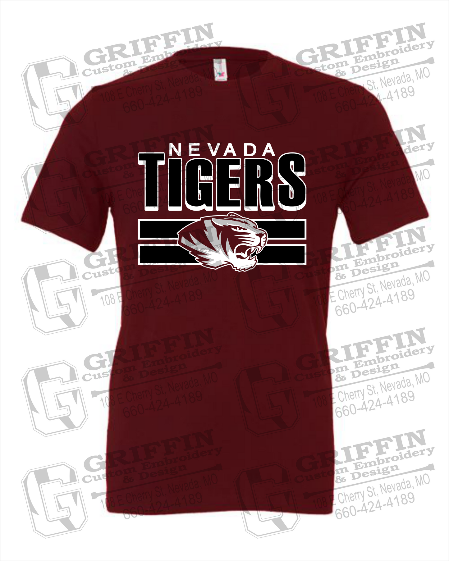 Nevada Tigers 22-B 100% Cotton Short Sleeve T-Shirt