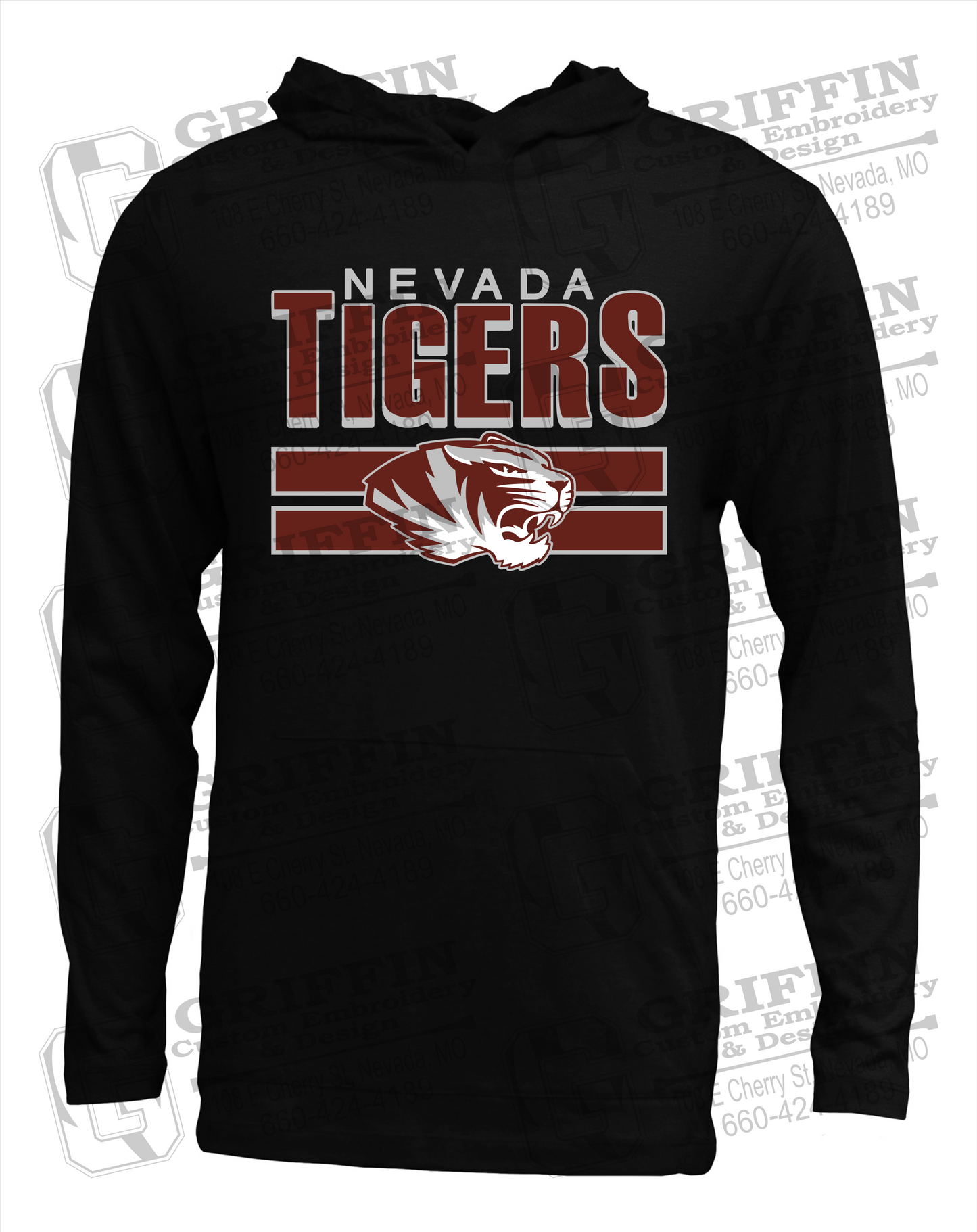 Soft-Tek T-Shirt Hoodie - Nevada Tigers 22-B