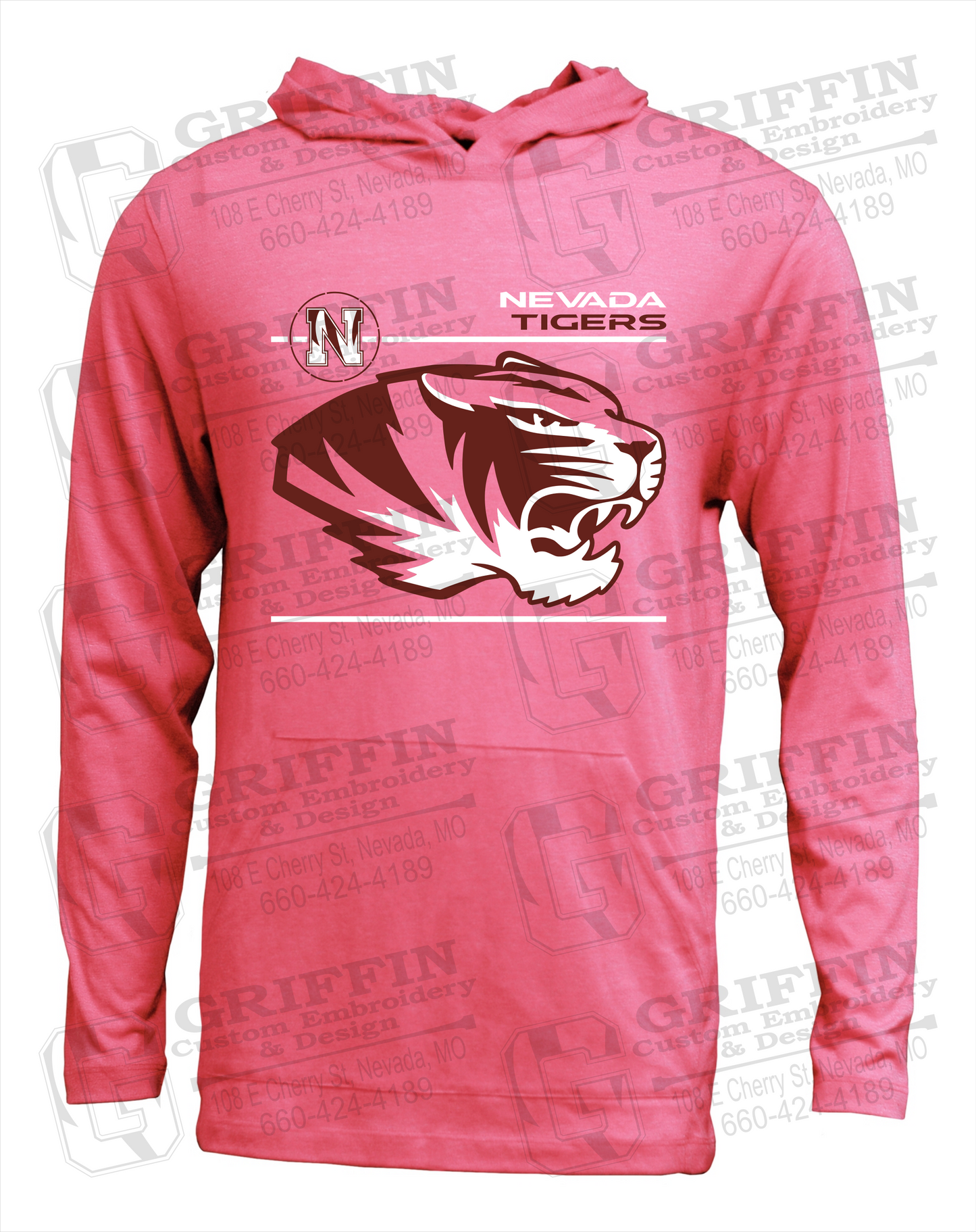 Soft-Tek T-Shirt Hoodie - Nevada Tigers 22-D