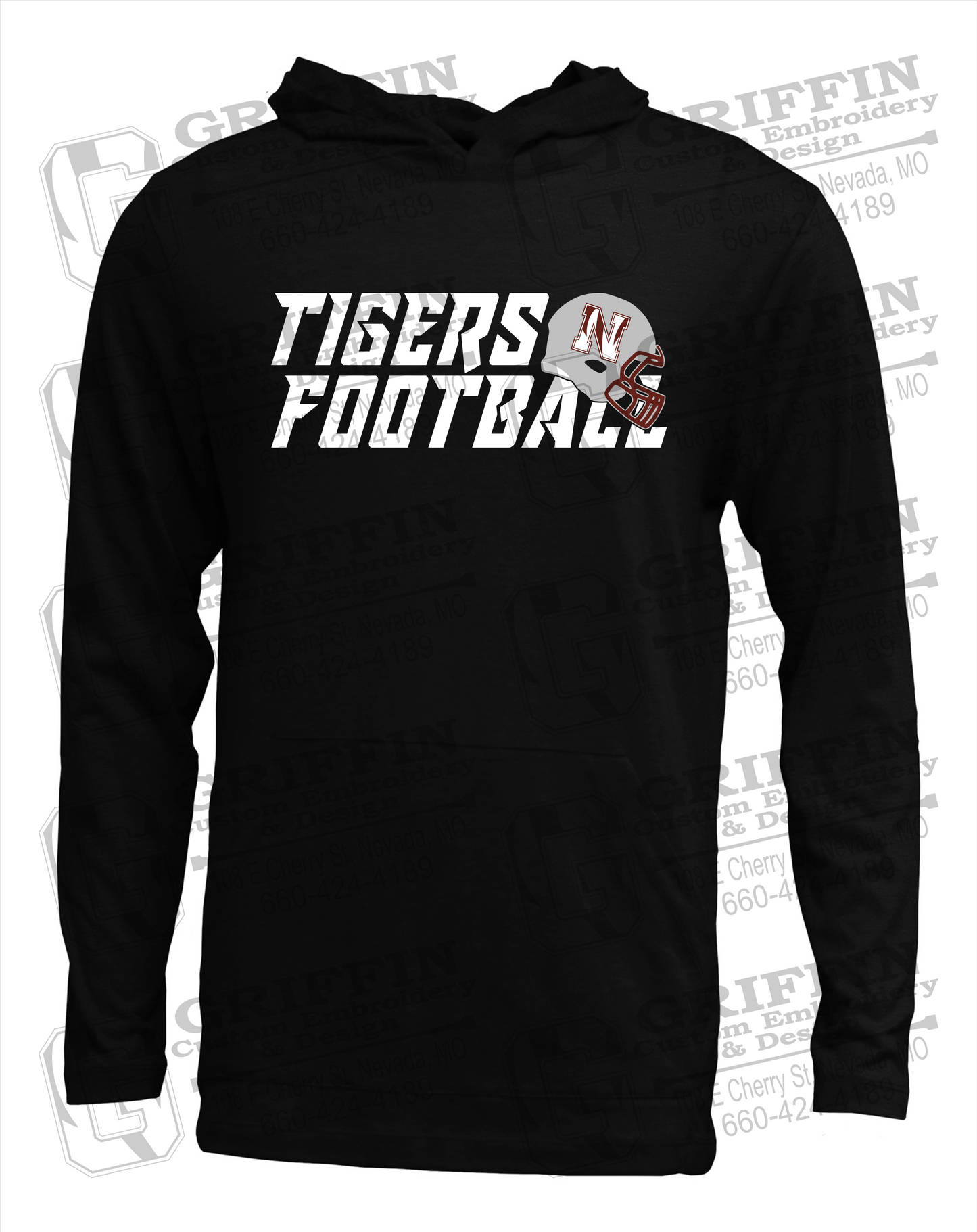 Soft-Tek T-Shirt Hoodie - Football - Nevada Tigers 22-O