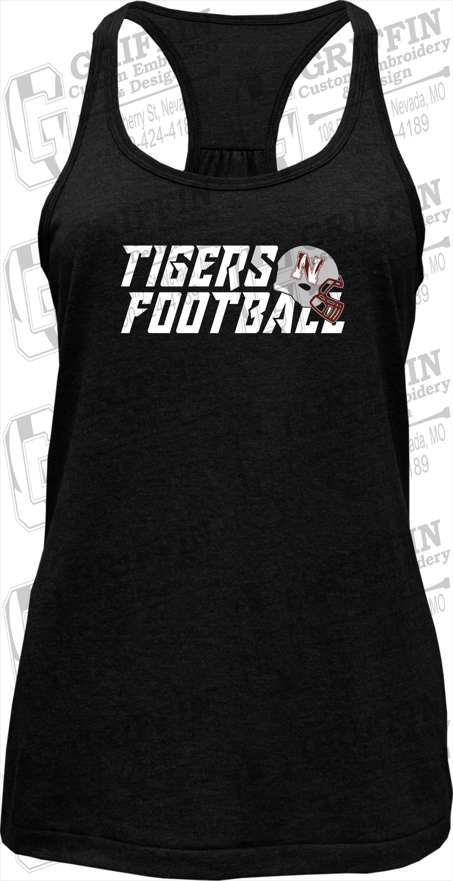 Womens Tri-Blend Tank Top - Football - Nevada Tigers 22-O