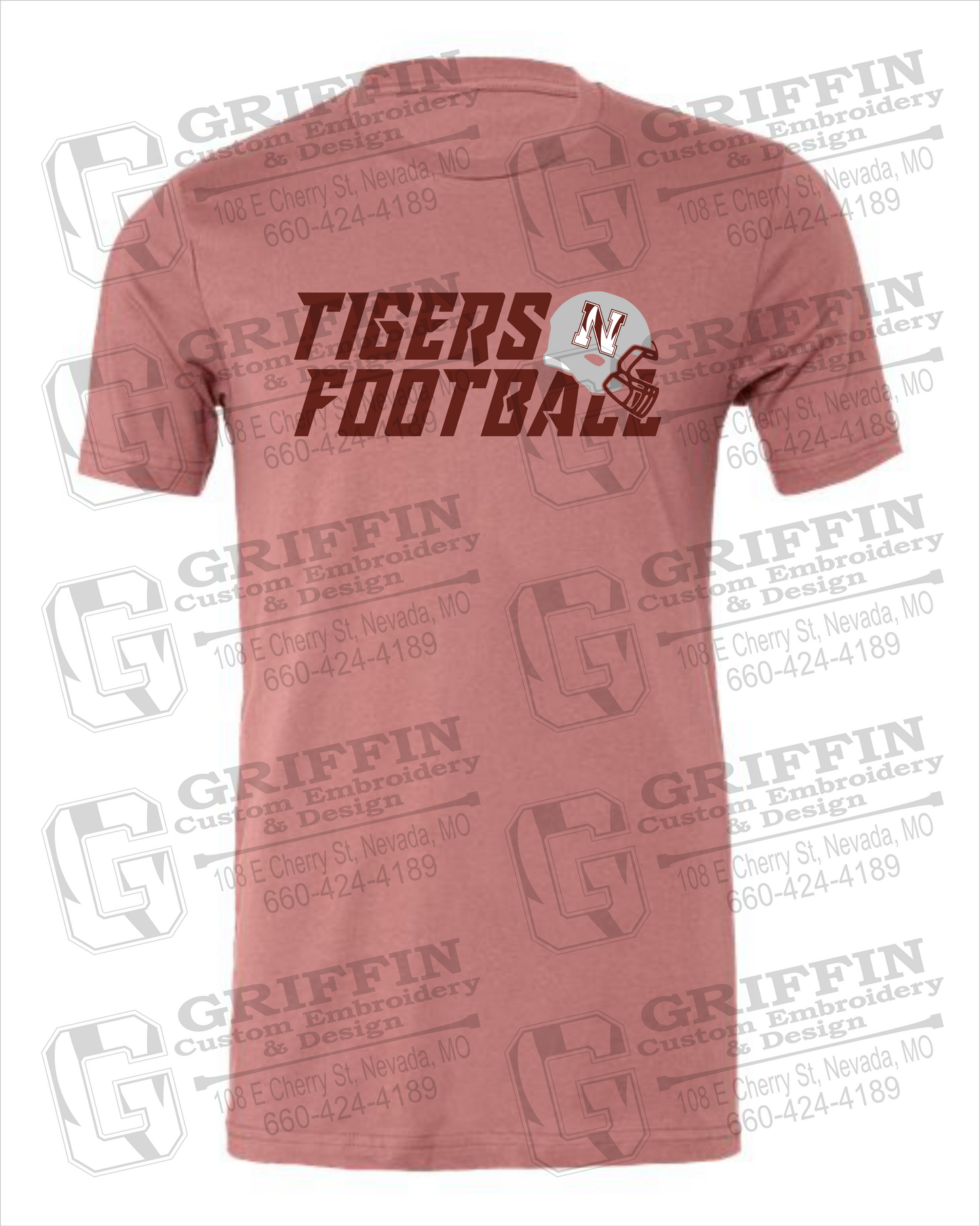 Cotton Short Sleeve T-Shirt - Football - Nevada Tigers 22-O