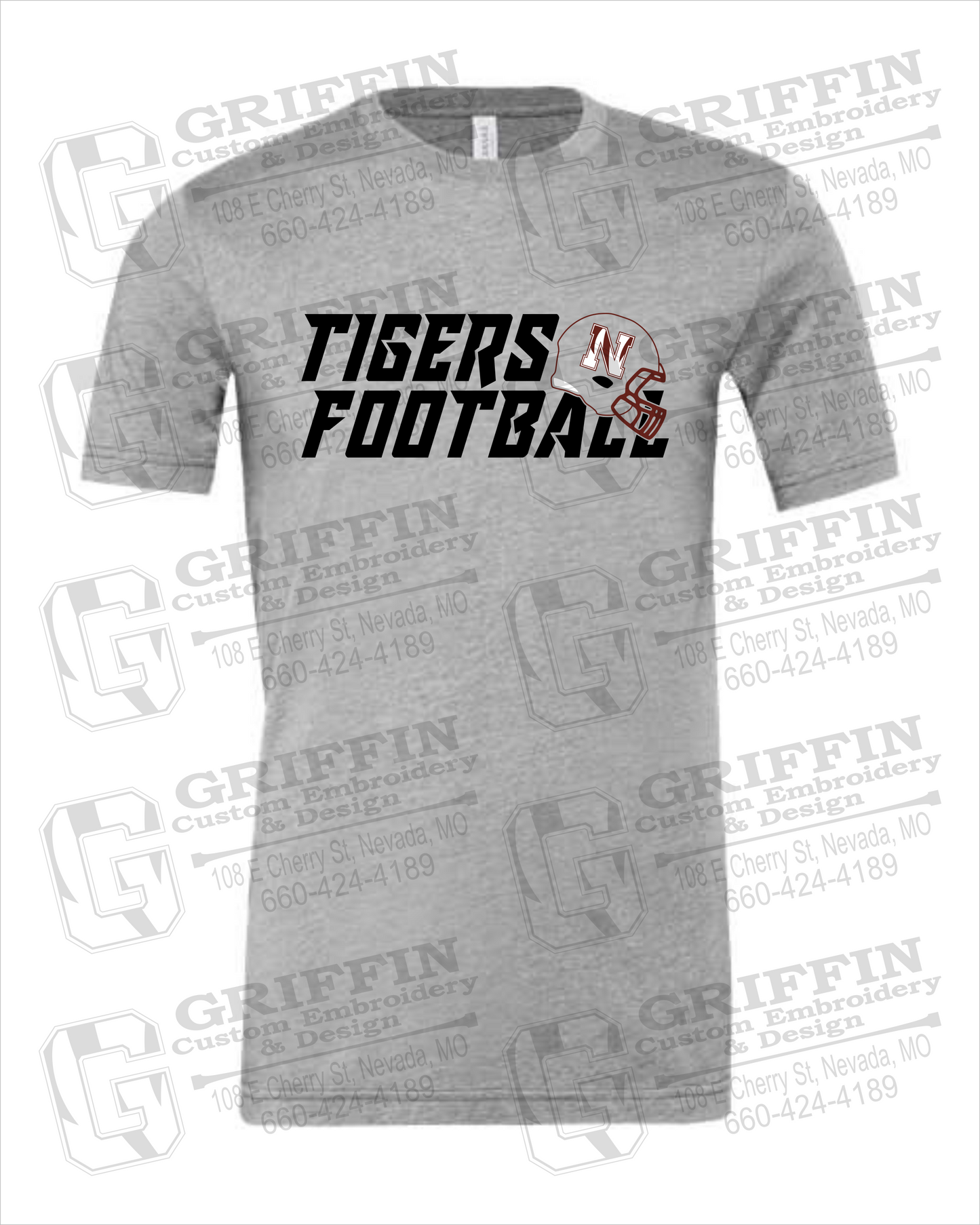 Cotton Short Sleeve T-Shirt - Football - Nevada Tigers 22-O