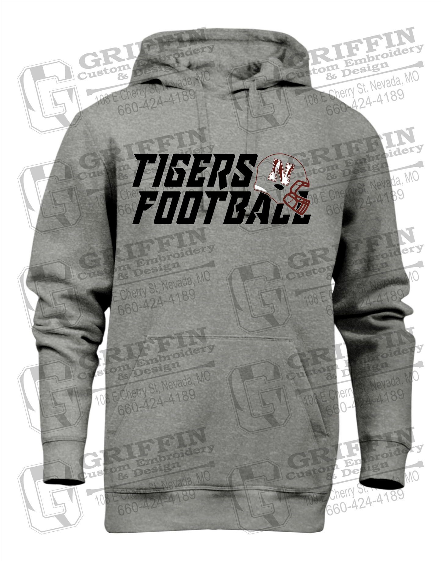 Heavyweight Fleece Hoodie - Football - Nevada Tigers 22-O