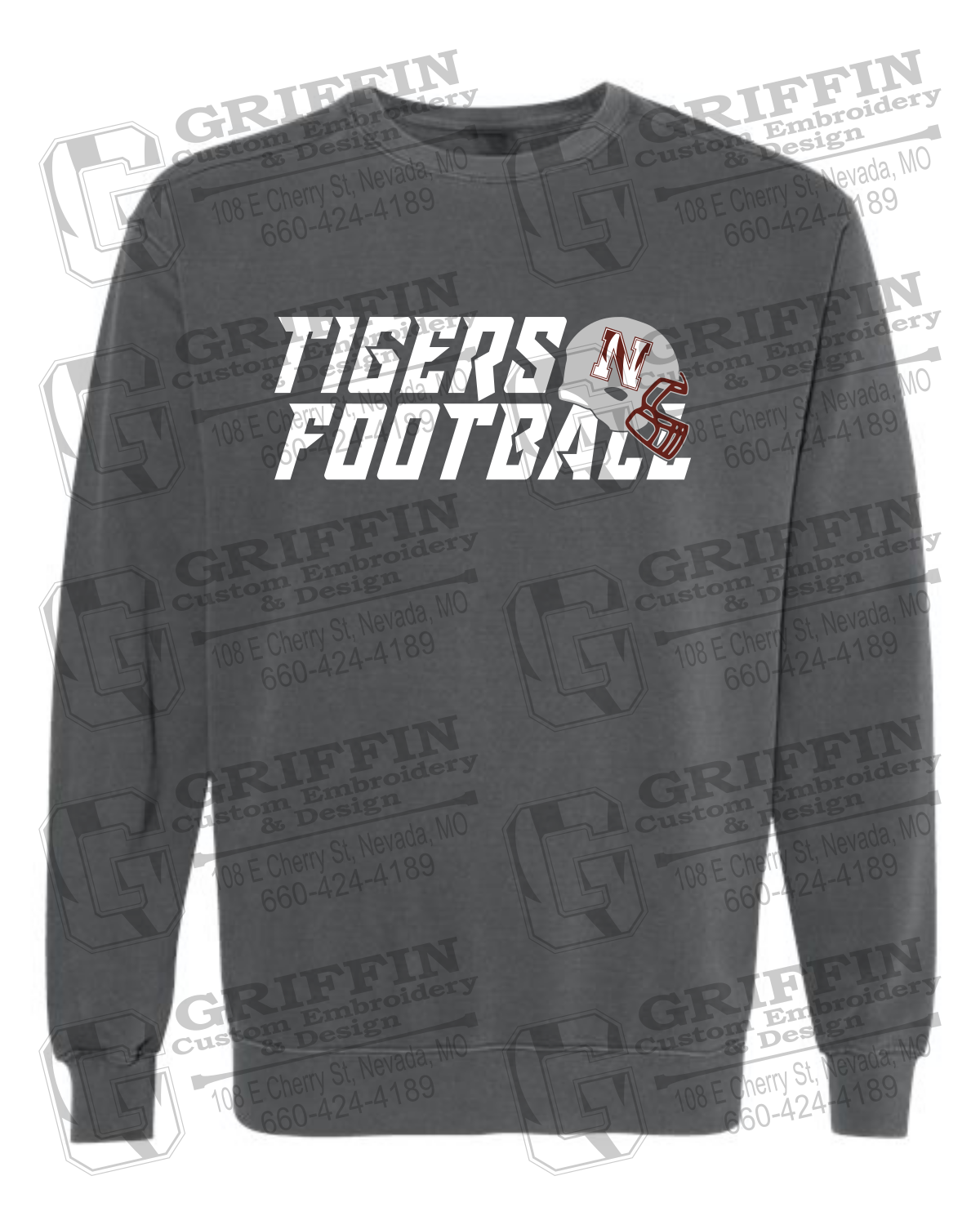 Comfort Colors Crewneck Sweatshirt - Football - Nevada Tigers 22-O