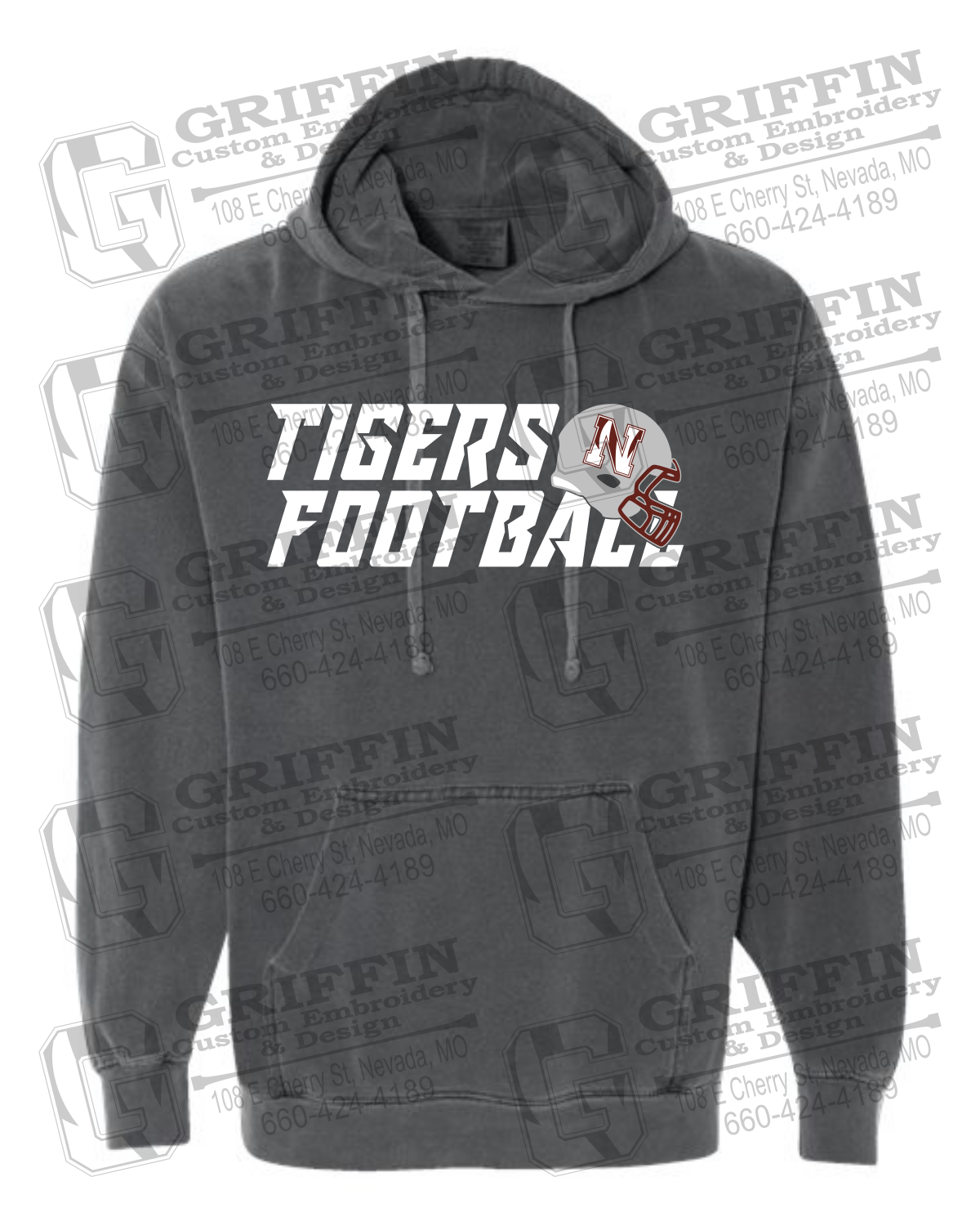 Comfort Colors Hoodie - Football - Nevada Tigers 22-O