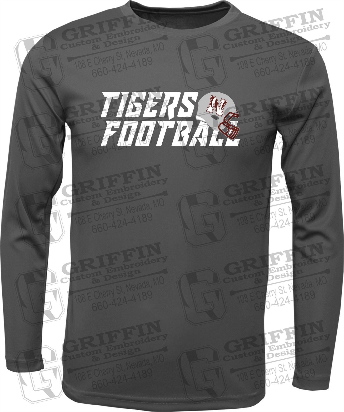 Toddler Dry-Fit Long Sleeve T-Shirt - Football - Nevada Tigers 22-O