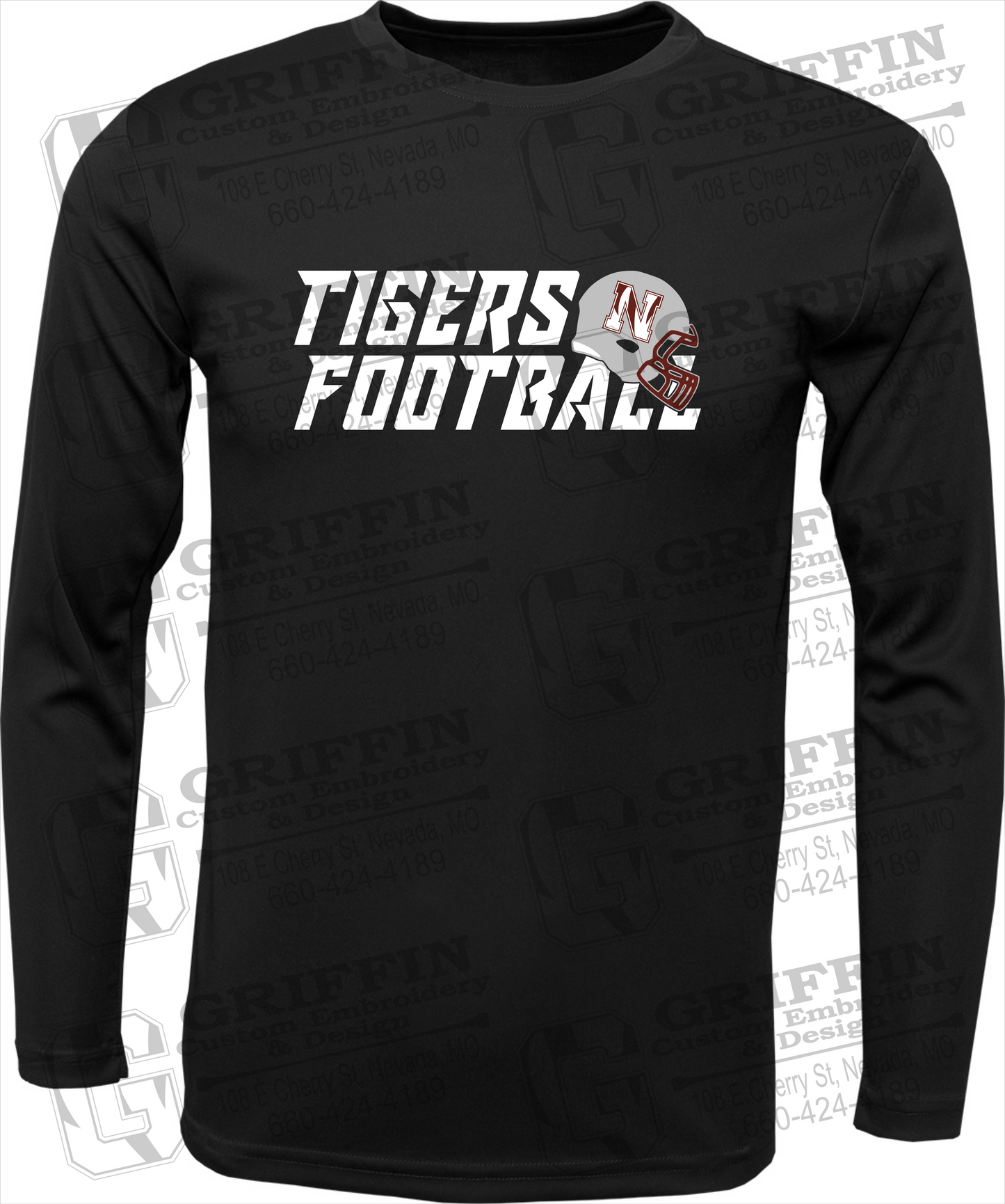 Dry-Fit Long Sleeve T-Shirt - Football - Nevada Tigers 22-O