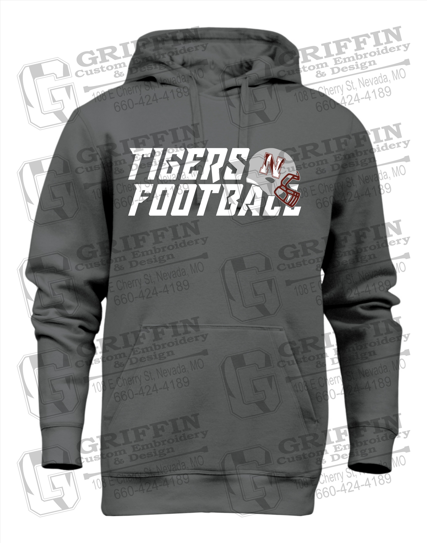 Heavyweight Fleece Hoodie - Football - Nevada Tigers 22-O