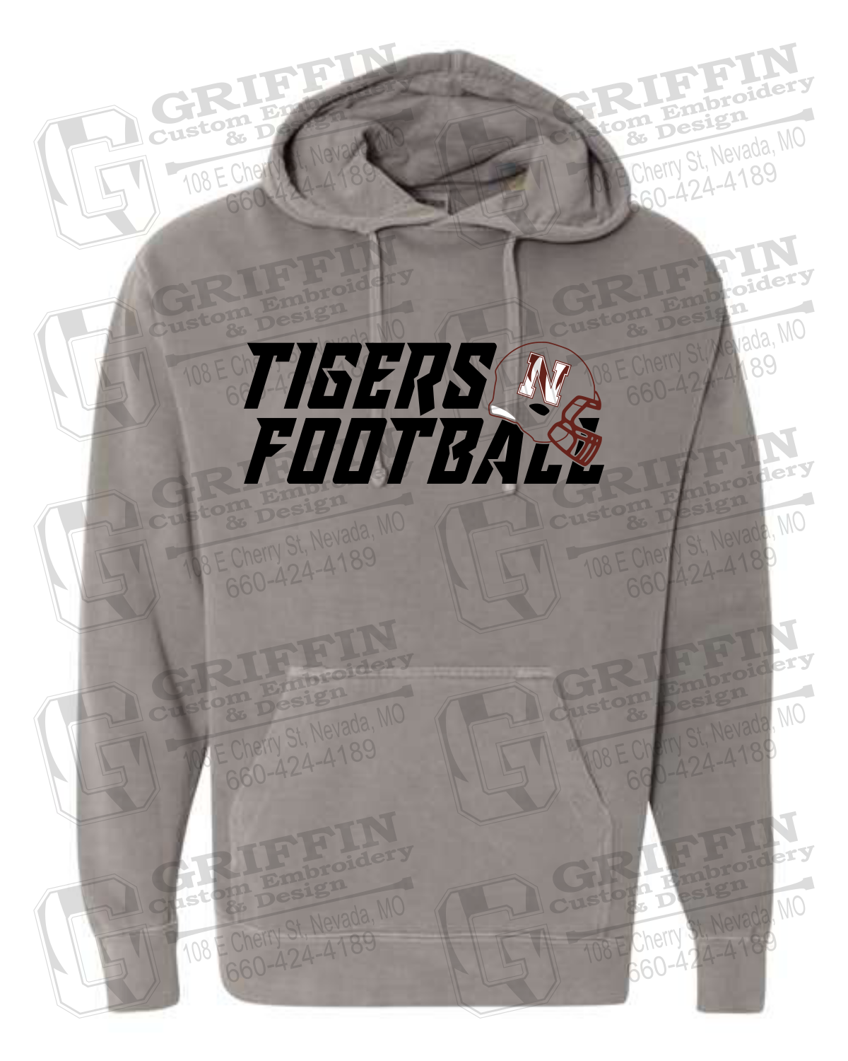 Comfort Colors Hoodie - Football - Nevada Tigers 22-O