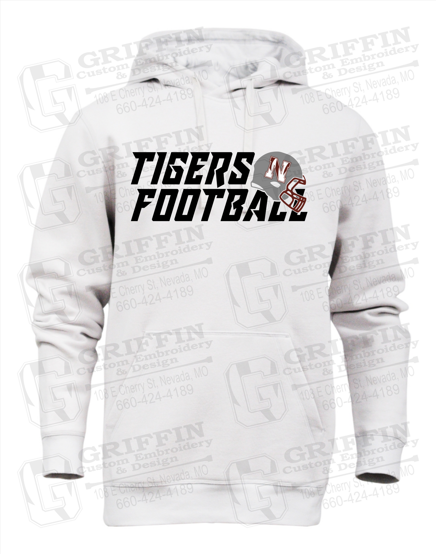 Heavyweight Fleece Hoodie - Football - Nevada Tigers 22-O