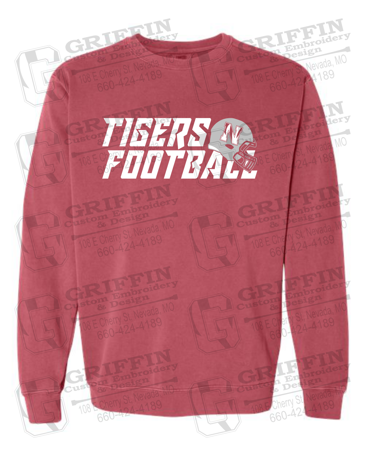 Comfort Colors Crewneck Sweatshirt - Football - Nevada Tigers 22-O