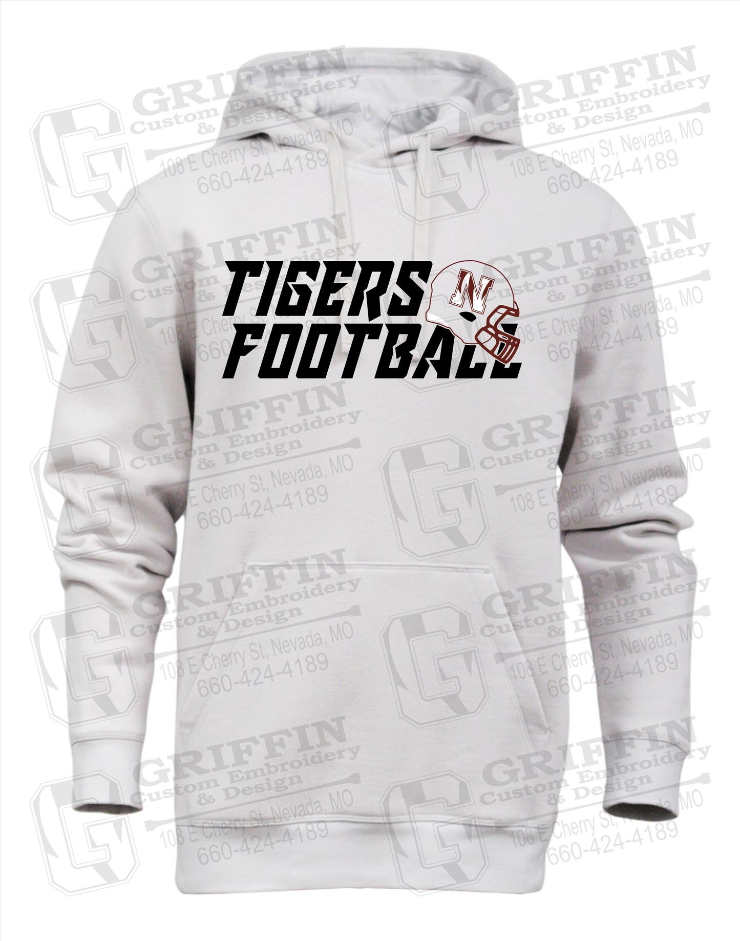 Heavyweight Fleece Hoodie - Football - Nevada Tigers 22-O