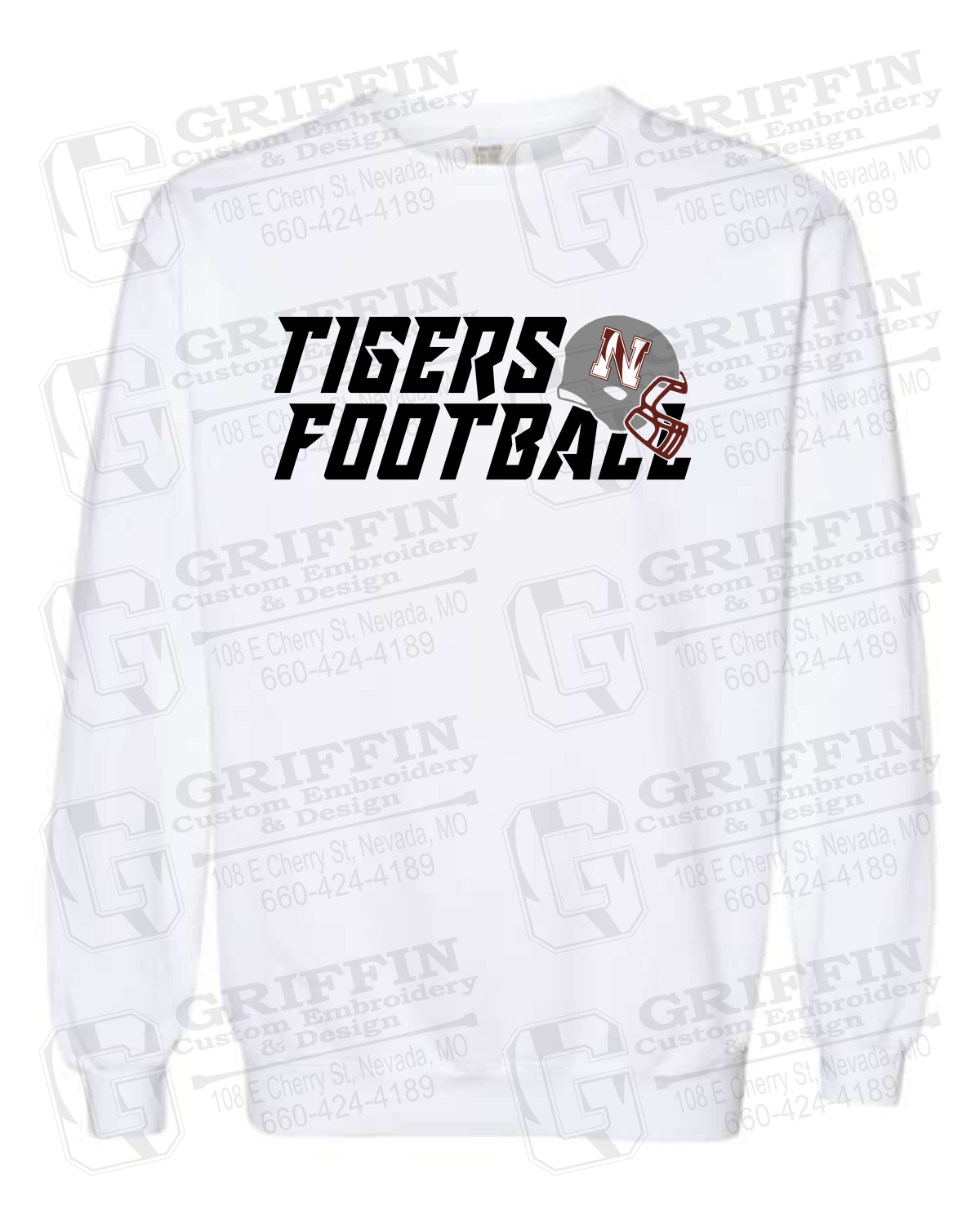 Comfort Colors Crewneck Sweatshirt - Football - Nevada Tigers 22-O