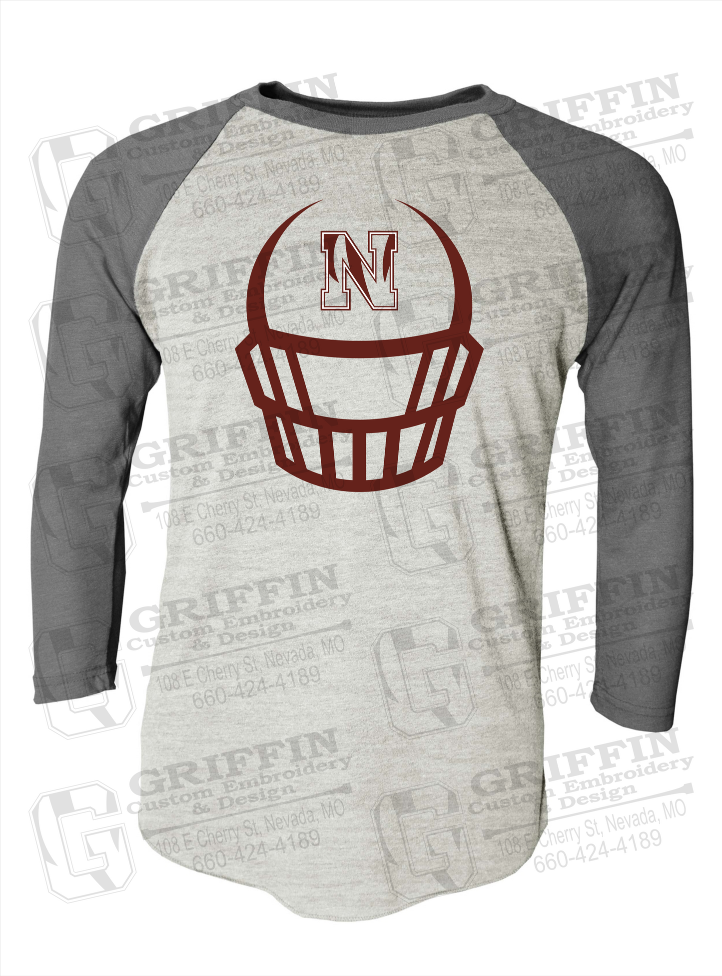 Tri-Blend Raglan Sleeve T-Shirt - Football - Nevada Tigers 22-P